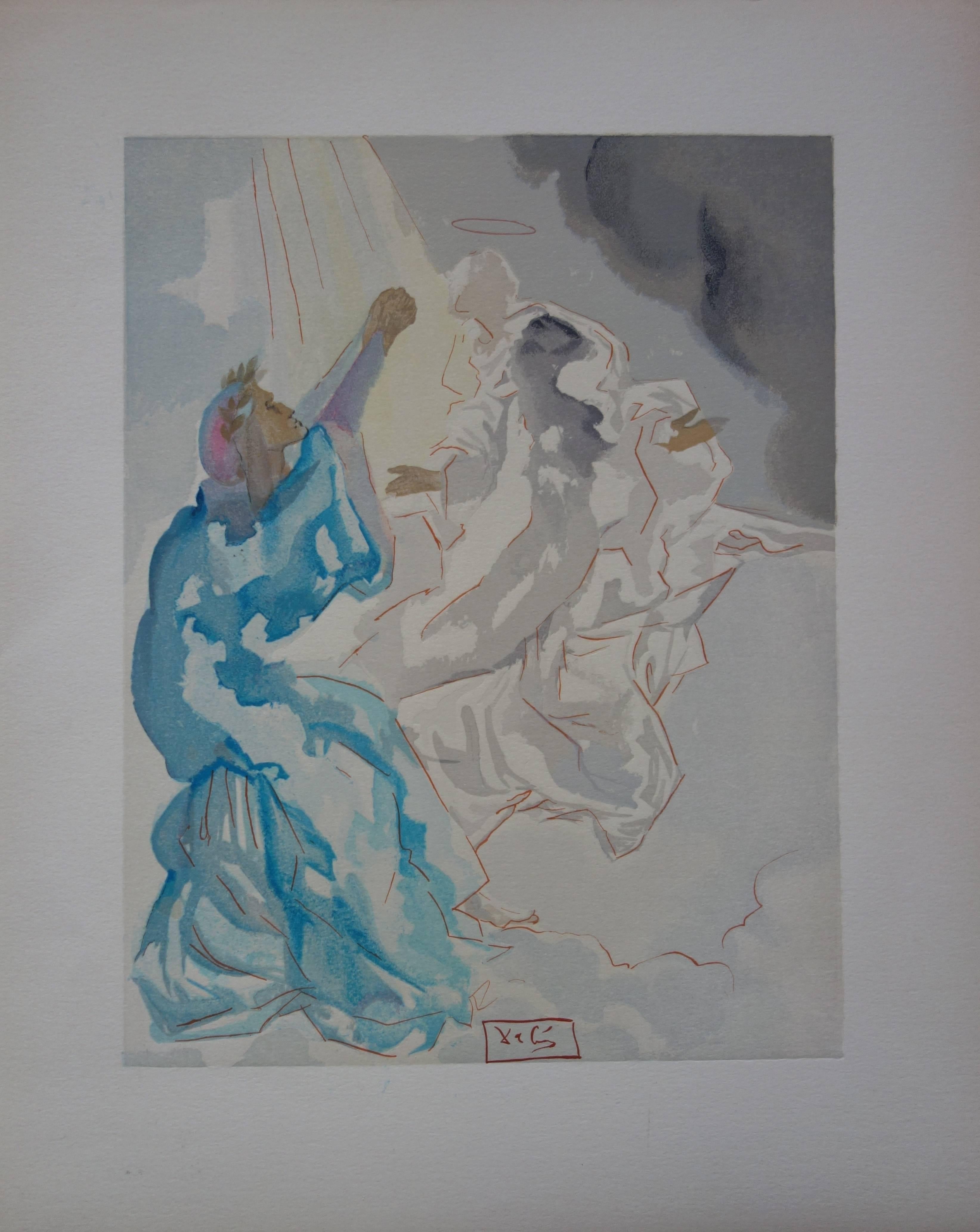 Figurative Print de Salvador Dalí - Cielo 5 - Nueva vista de Beatriz - Xilografía (Campo p. 189 à 200)
