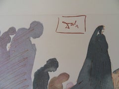 Enfer 22 - Les menteurs  - Gravure sur bois originale 1963  (Champ p 189 à 200)