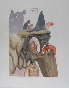 Hölle 22 - Die Lügner  - Original Holzschnitt 1963  (Feld S. 189 à 200)