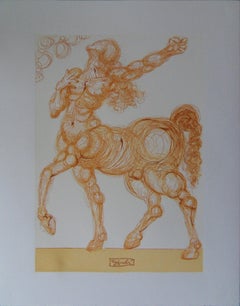 Hell 25 - Le Centaure -  Tableau de gravure sur bois - 1963