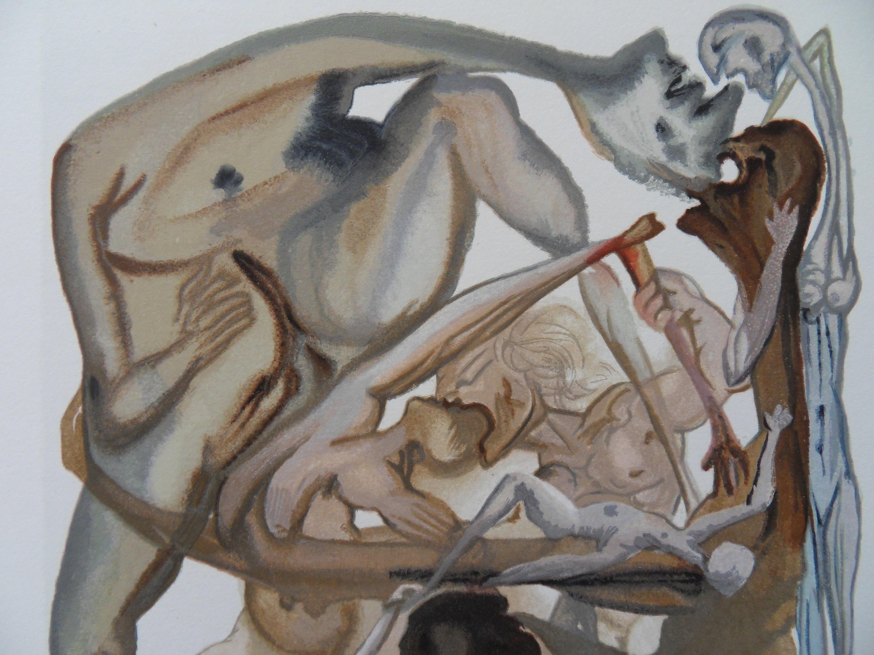 Infierno 4 : Los Limbos - Woodcut - 1963 - Print Surrealista de Salvador Dalí