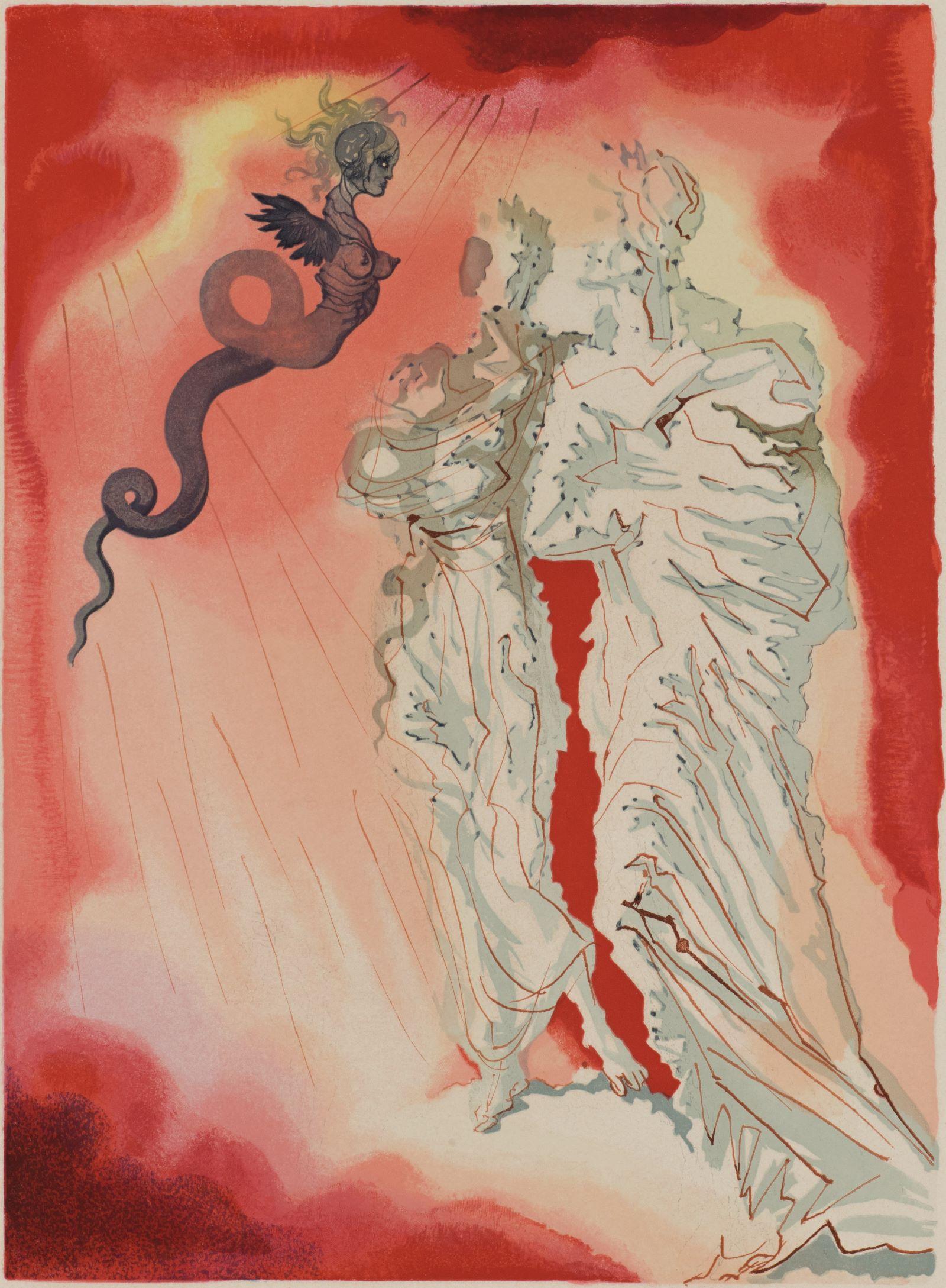 Hell Canto 17 (The Divine Comedy) - Surrealist Print by Salvador Dalí