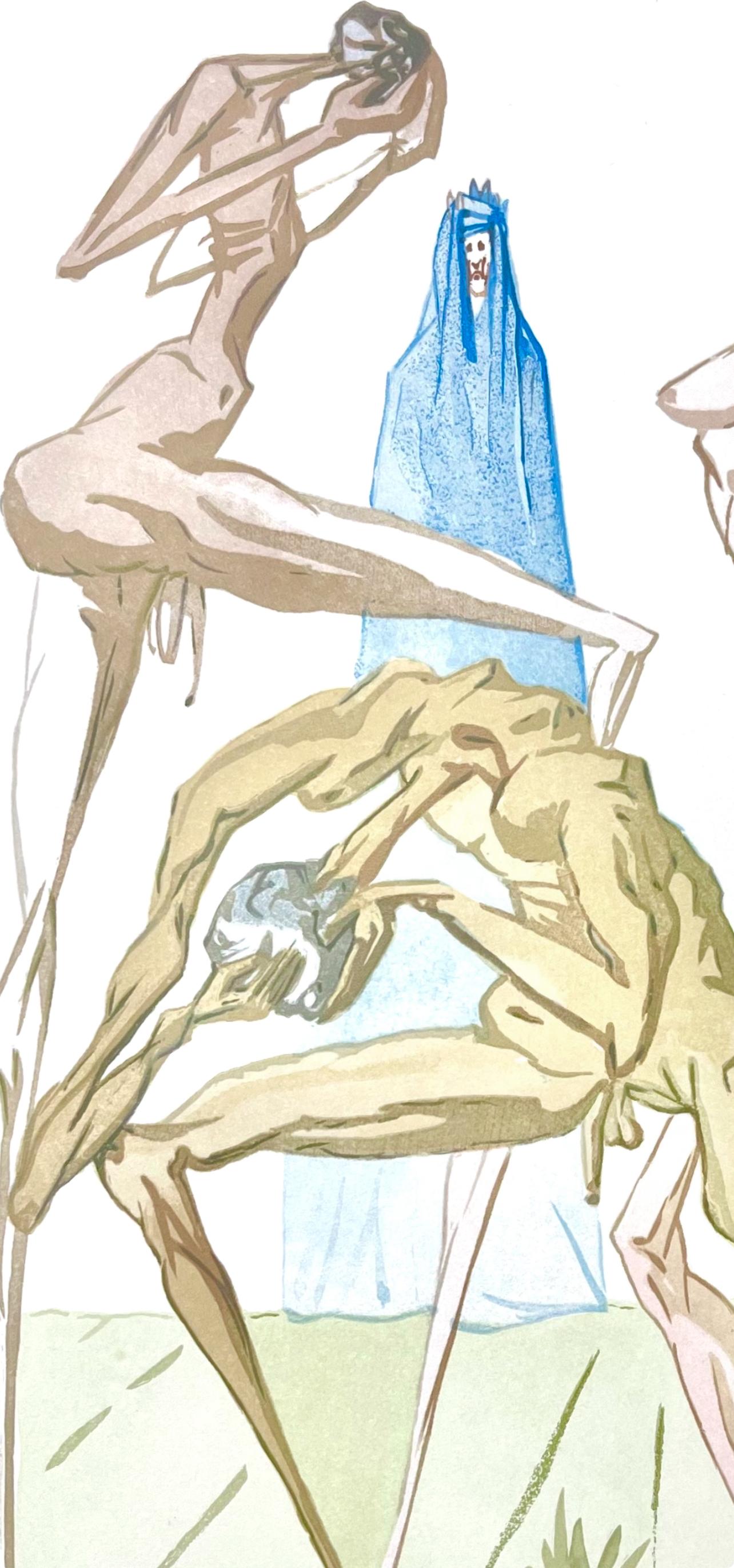 Hölle XIX (Field 189-200; M/L 1039-1138), Die Göttliche Komödie - Print by Salvador Dalí