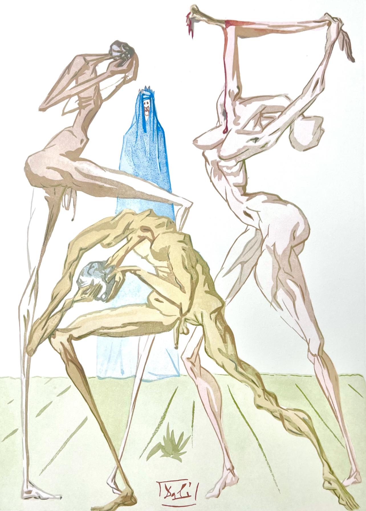 Salvador Dalí Figurative Print - Hölle XIX (Field 189-200; M/L 1039-1138), Die Göttliche Komödie