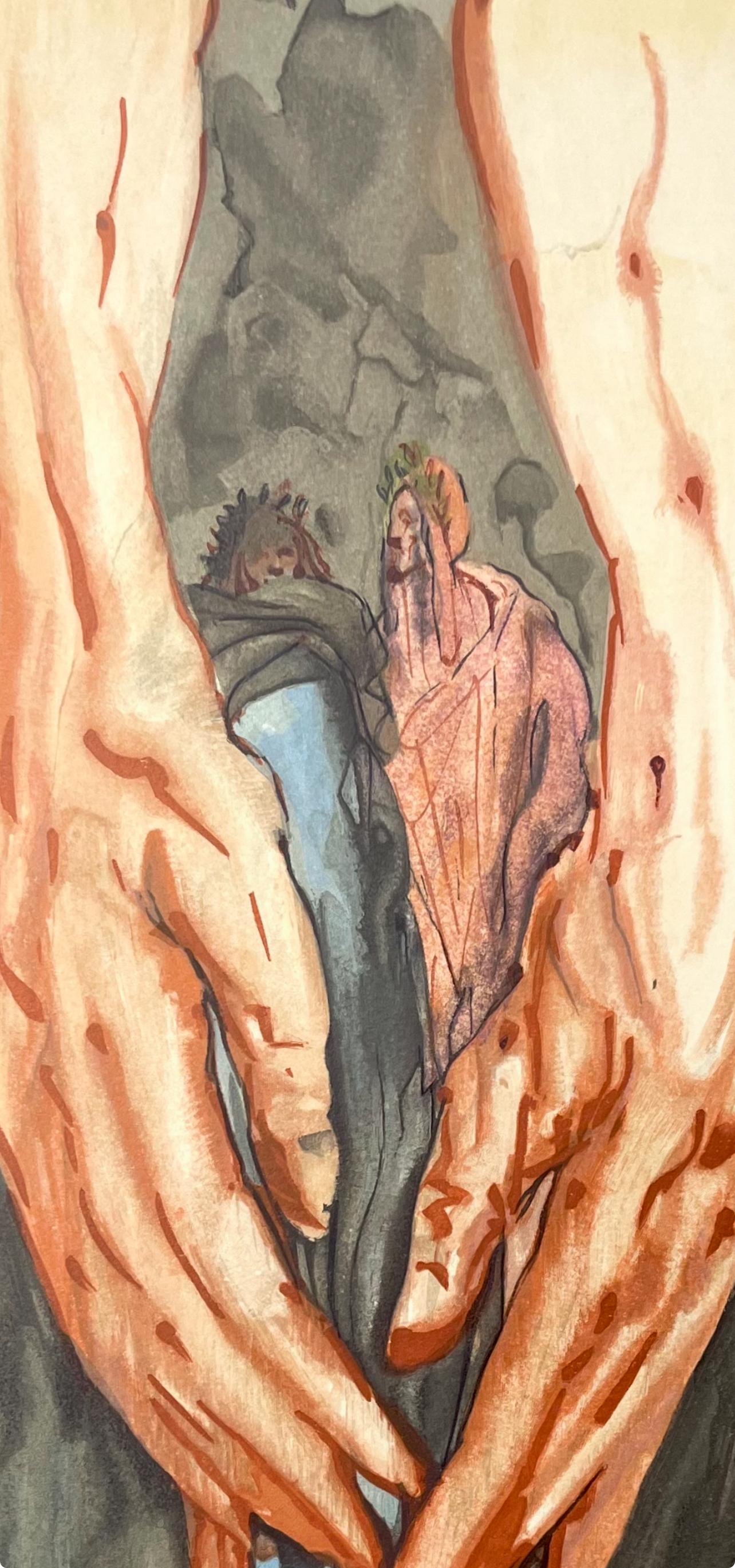 Hölle XVI (Field 189-200; M/L 1039-1138), Die Göttliche Komödie - Print by Salvador Dalí