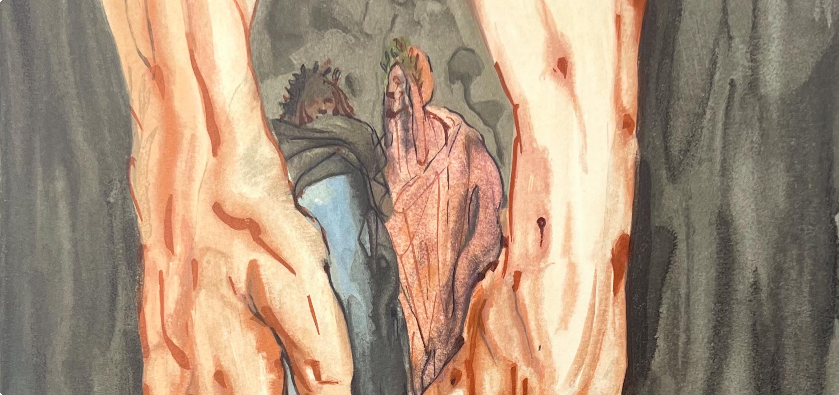 Hölle XVI (Field 189-200; M/L 1039-1138), Die Göttliche Komödie - Surrealist Print by Salvador Dalí