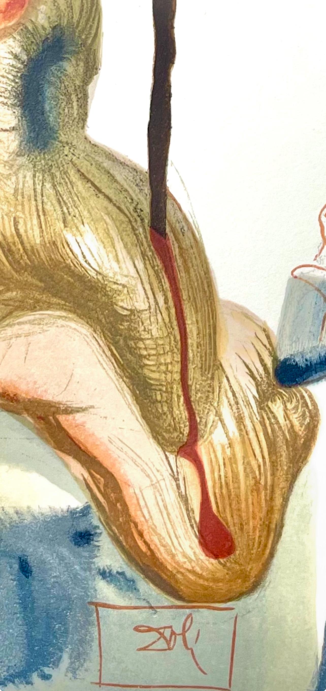 Hölle XVIII (Field 189-200; M/L 1039-1138), Die Göttliche Komödie - Beige Figurative Print by Salvador Dalí