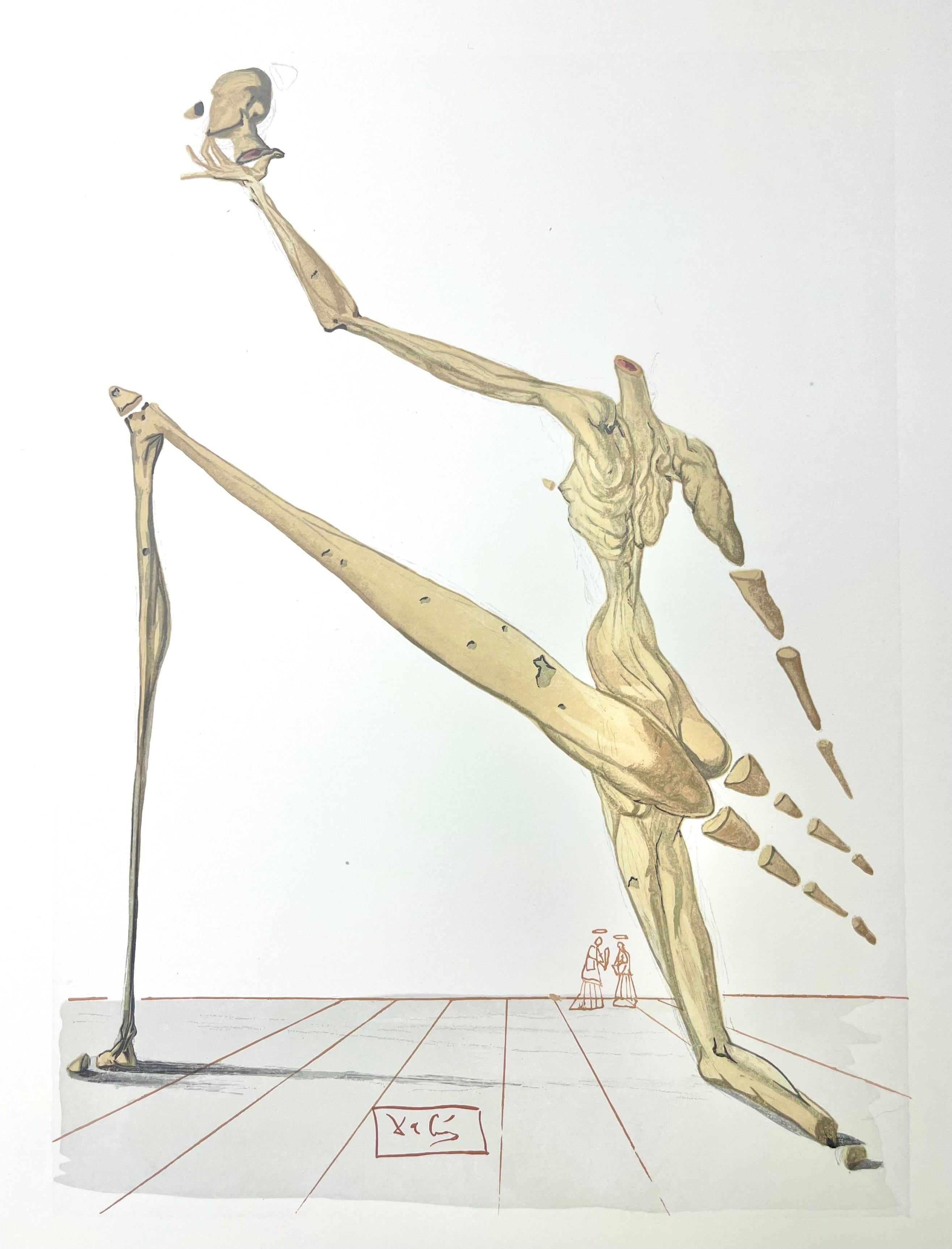 Hölle XXVIII (campo 189-200; M/L 1039-1138), Die Göttliche Komödie - Figurative Print Beige di Salvador Dalí