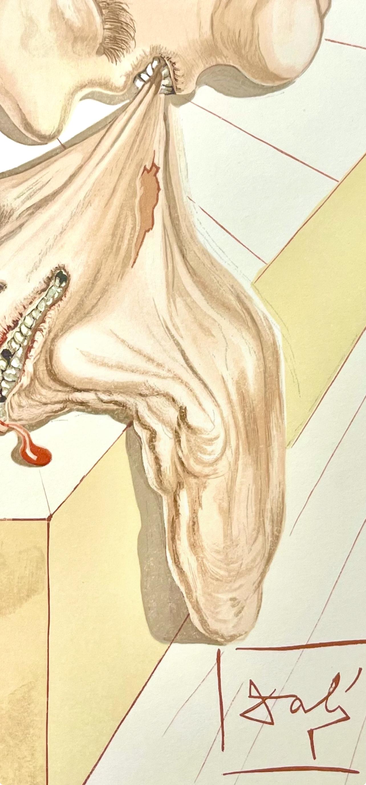 Hölle XXX (champs 189-200 ; M/L 1039-1138), Die Göttliche Komödie - Blanc Landscape Print par Salvador Dalí