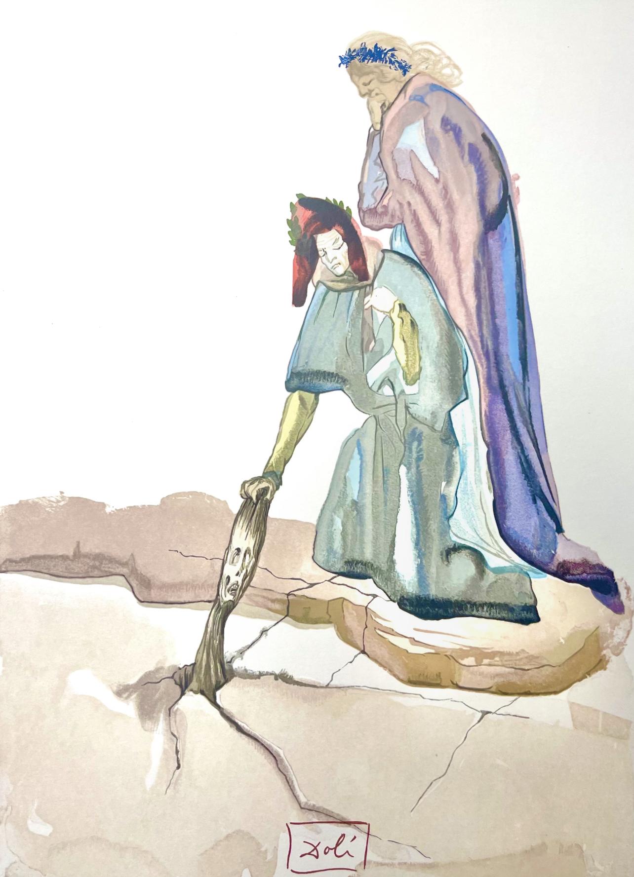 Landscape Print de Salvador Dalí - Hölle XXXII (Campo 189-200; M/L 1039-1138), Die Göttliche Komödie