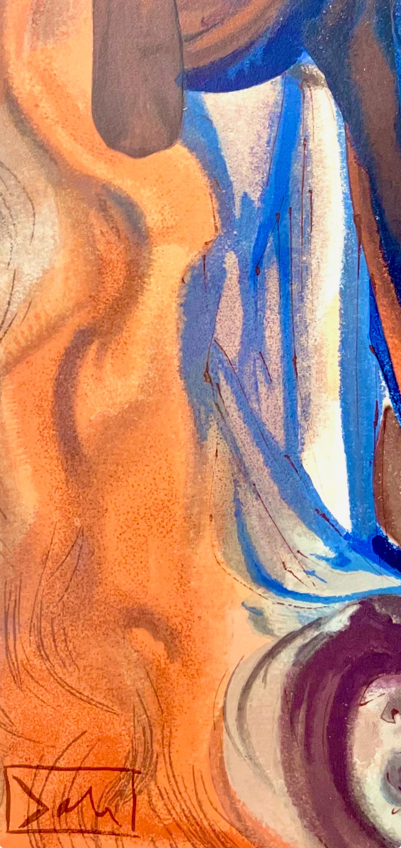 Hölle XXXIV (Field 189-200; M/L 1039-1138), Die Göttliche Komödie - Beige Figurative Print by Salvador Dalí