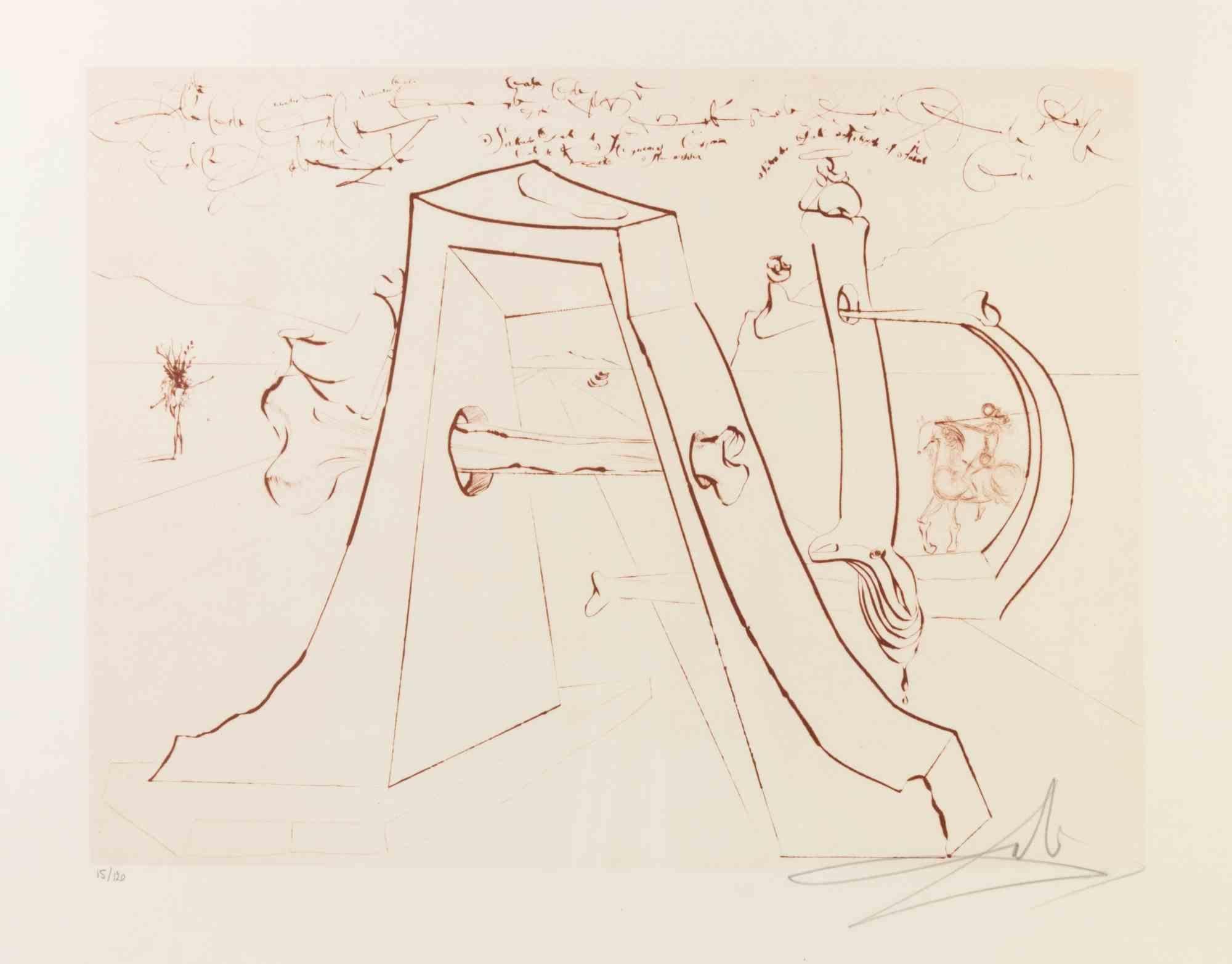 Homage to Durer – Lithographie von  Salvador Dalì - 1980er Jahre – Print von Salvador Dalí