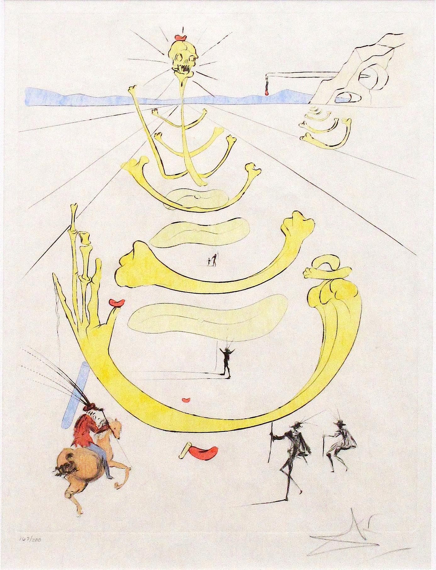 Salvador Dalí Figurative Print - Homage to Quevedo