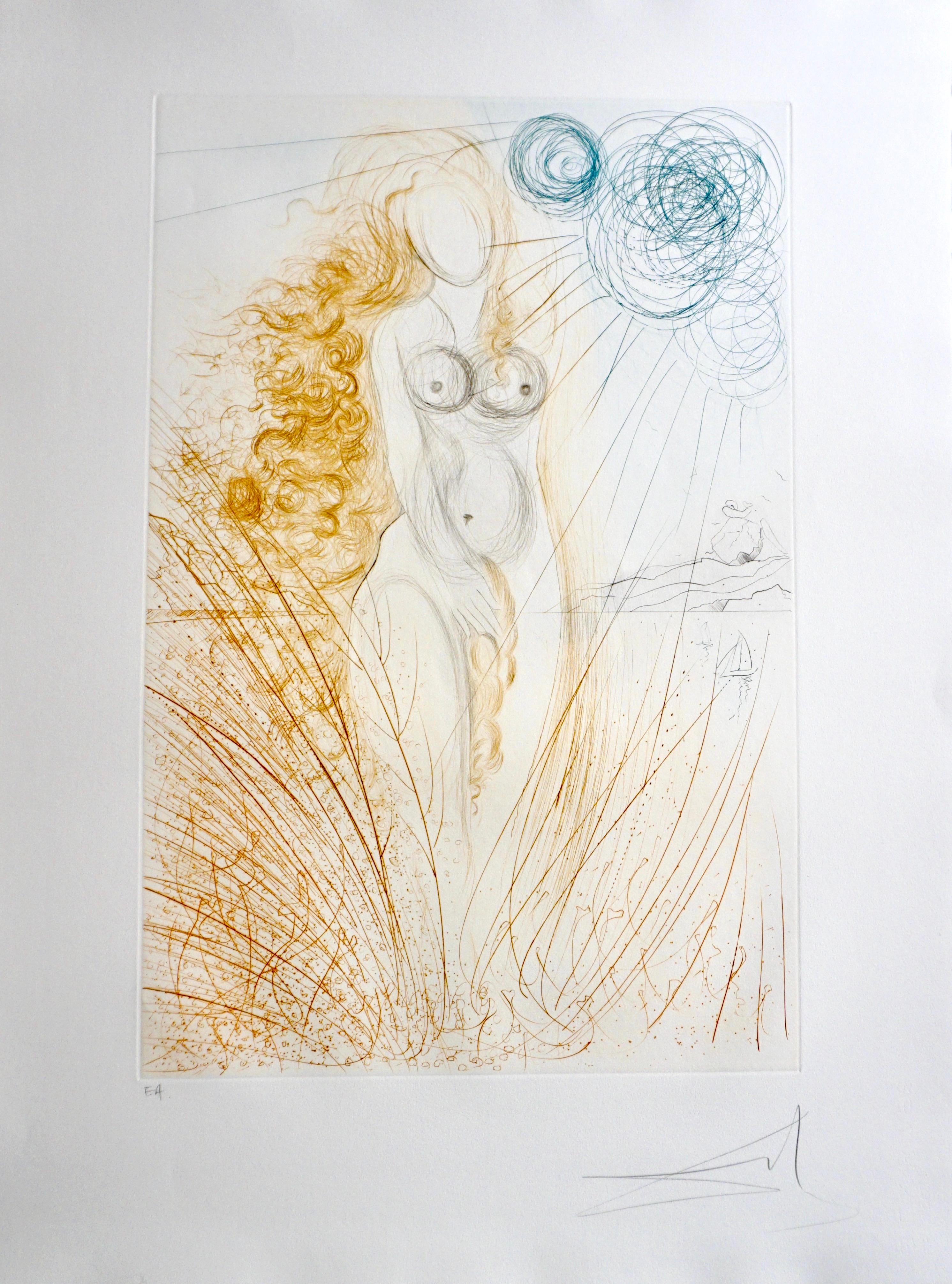 Salvador Dalí Nude Print - Hommage a Albrecht Durer Birth of Venus