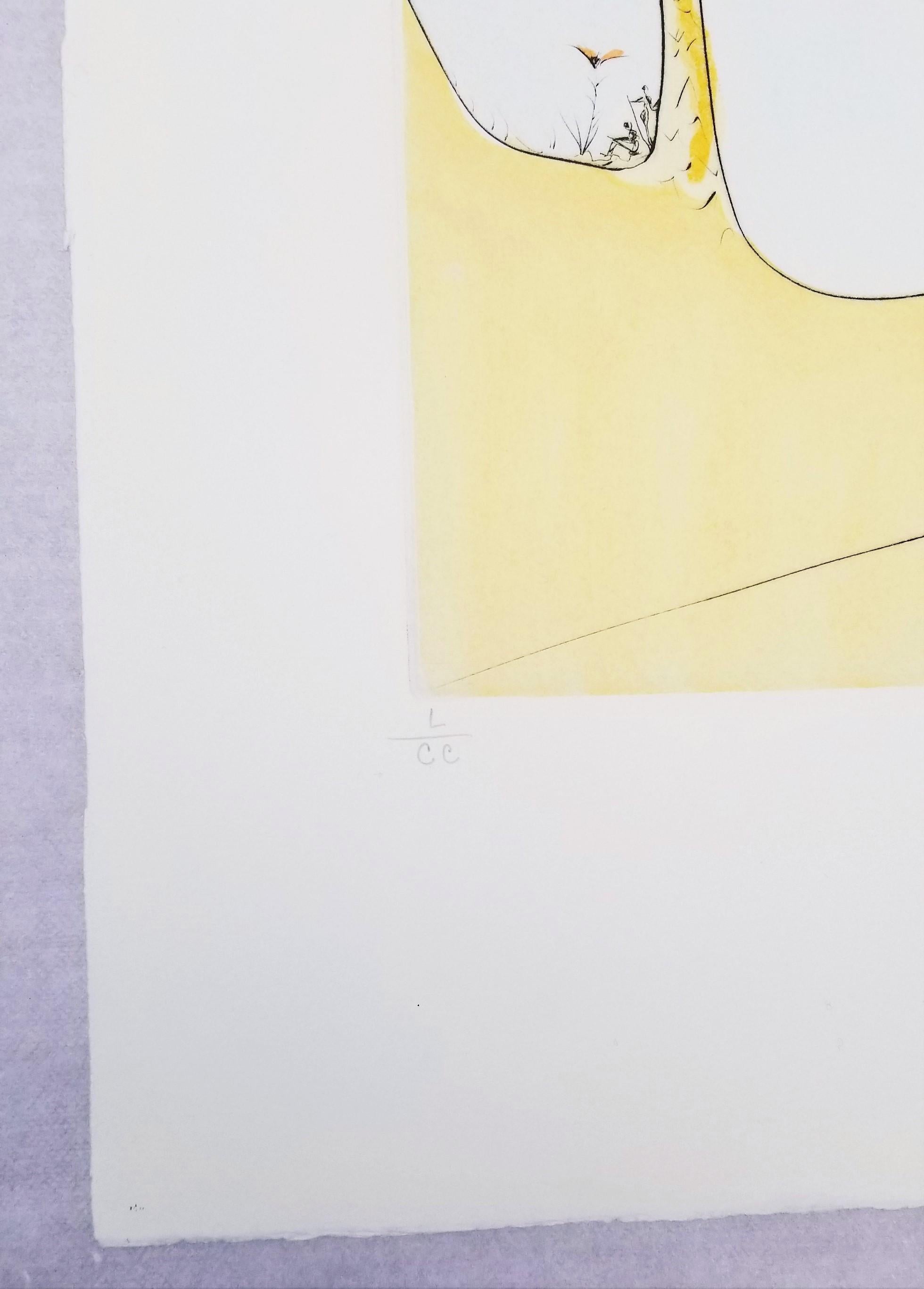 Künstler: Salvador Dali (Spanier, 1904-1989)
Titel: ³eHommage an Picasso (Cannes) (Cote d'Azur)³c
*Signiert von Dali mit Bleistift unten rechts
Jahr: 1973
Medium: Original Kaltnadelradierung auf Rives BFK Papier
Limitierte Auflage: L/CC