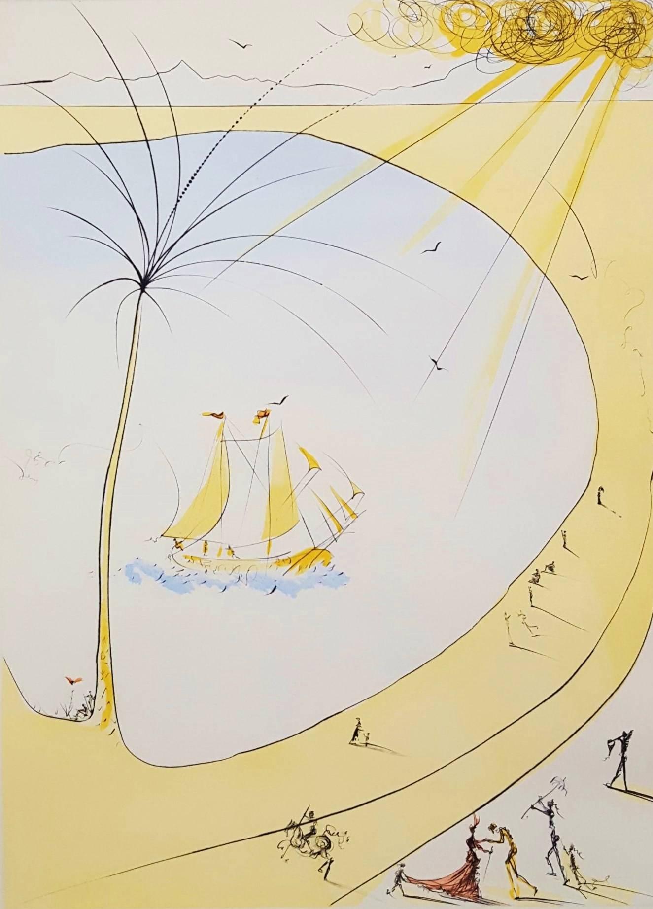 Salvador Dalí Landscape Print - Hommage a Picasso (Cannes) (Cote d'Azur)