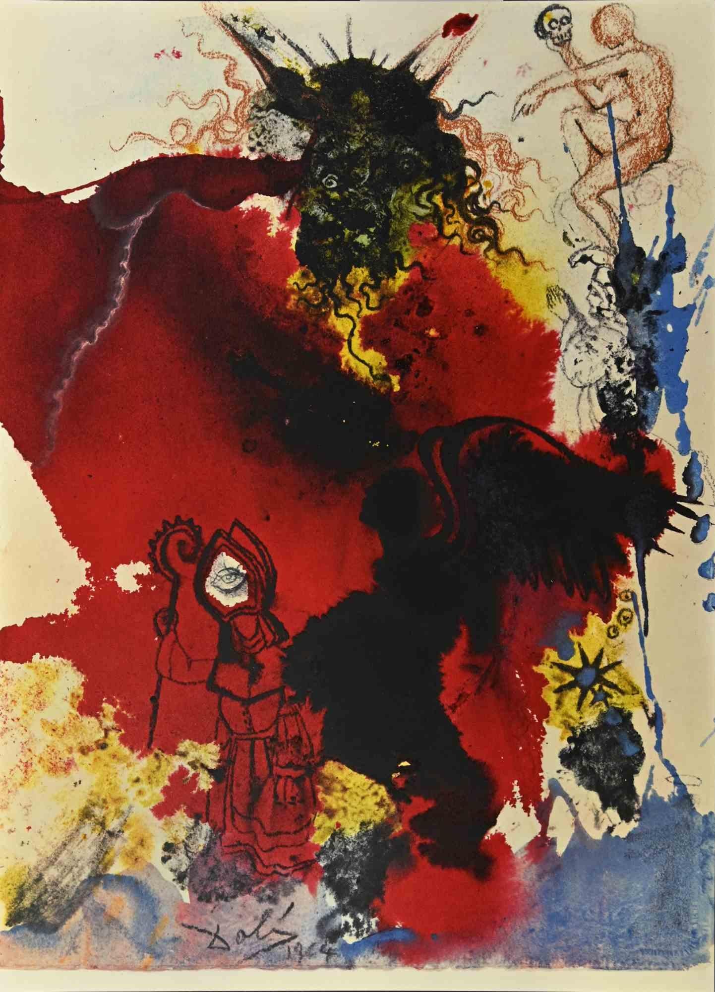 Salvador Dalí Print – Iesus A Satana Tentatur - Lithographie - 1964