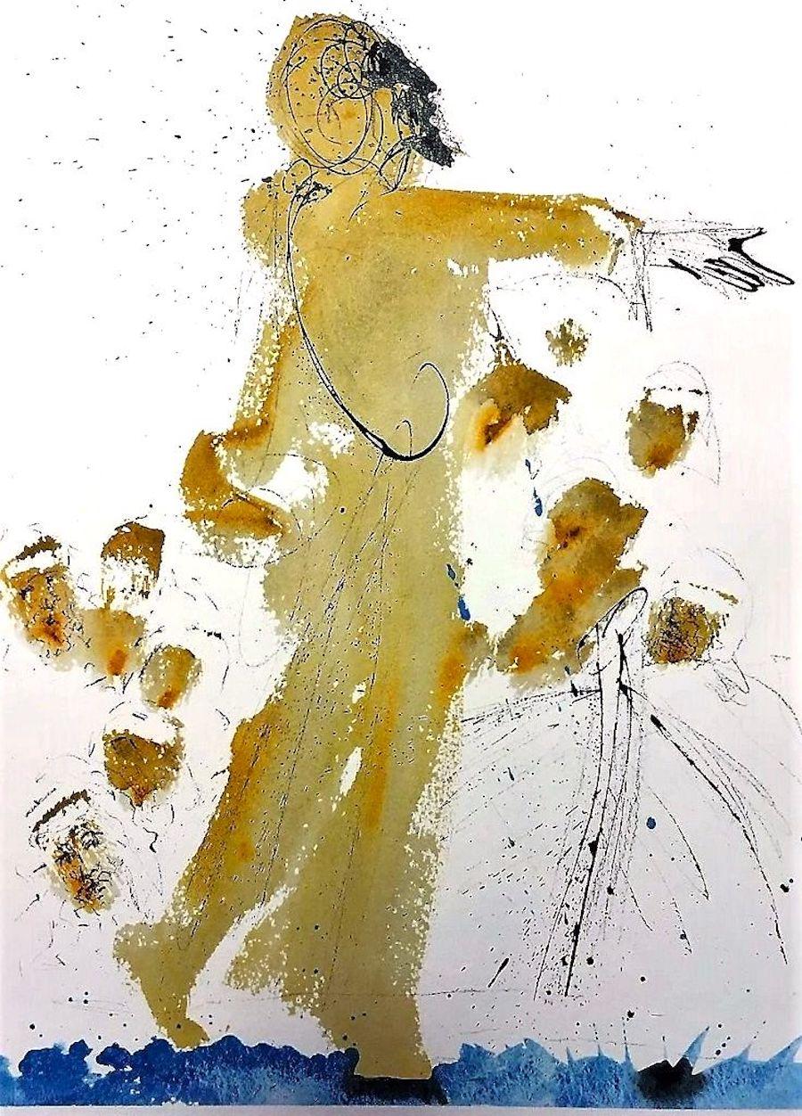 Salvador Dalí Abstract Print - Iesus super mare ambulans - Original Lithograph by S. Dalì - 1964