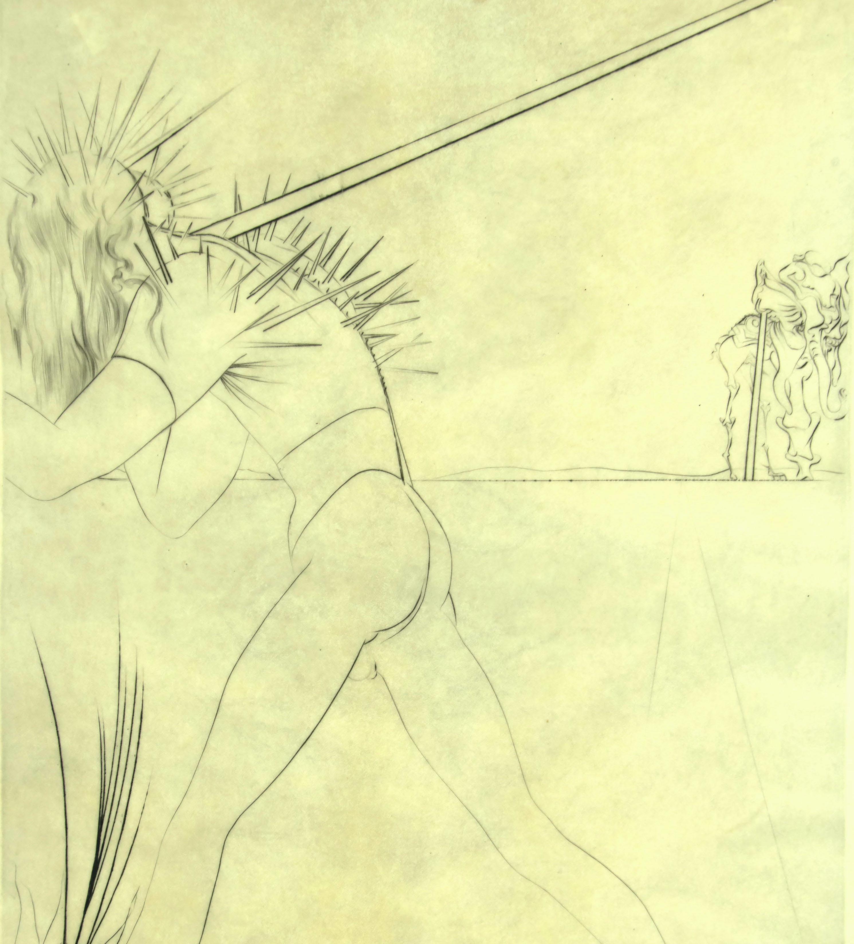 Il y a Des Soldats - Radierung nach S. Dalì - 1973 (Surrealismus), Print, von Salvador Dalí