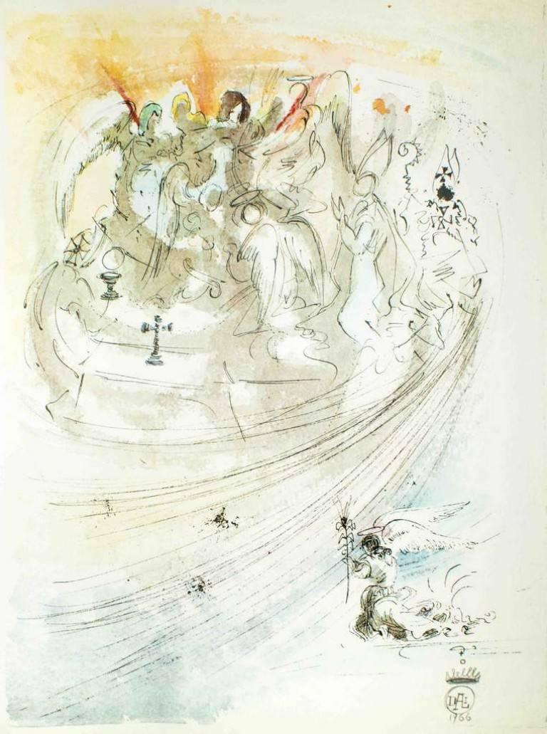 Salvador Dalí Abstract Print - Illustration from "Pater Noster" - Original Lithograph by Salvador Dali - 1966