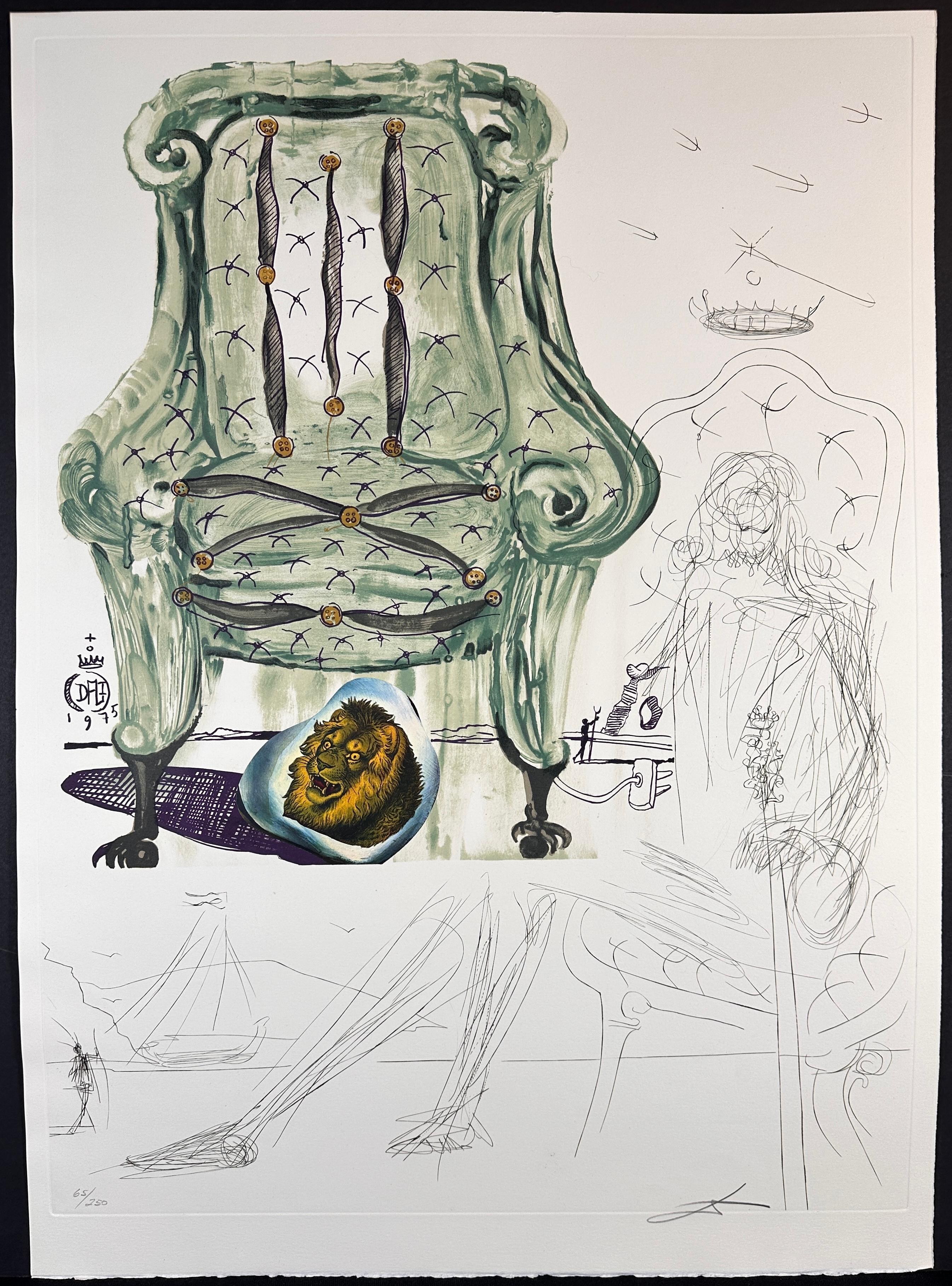 Salvador Dalí Print - Imaginations 
Objects of The Future Breathing Pneumatic Armchair