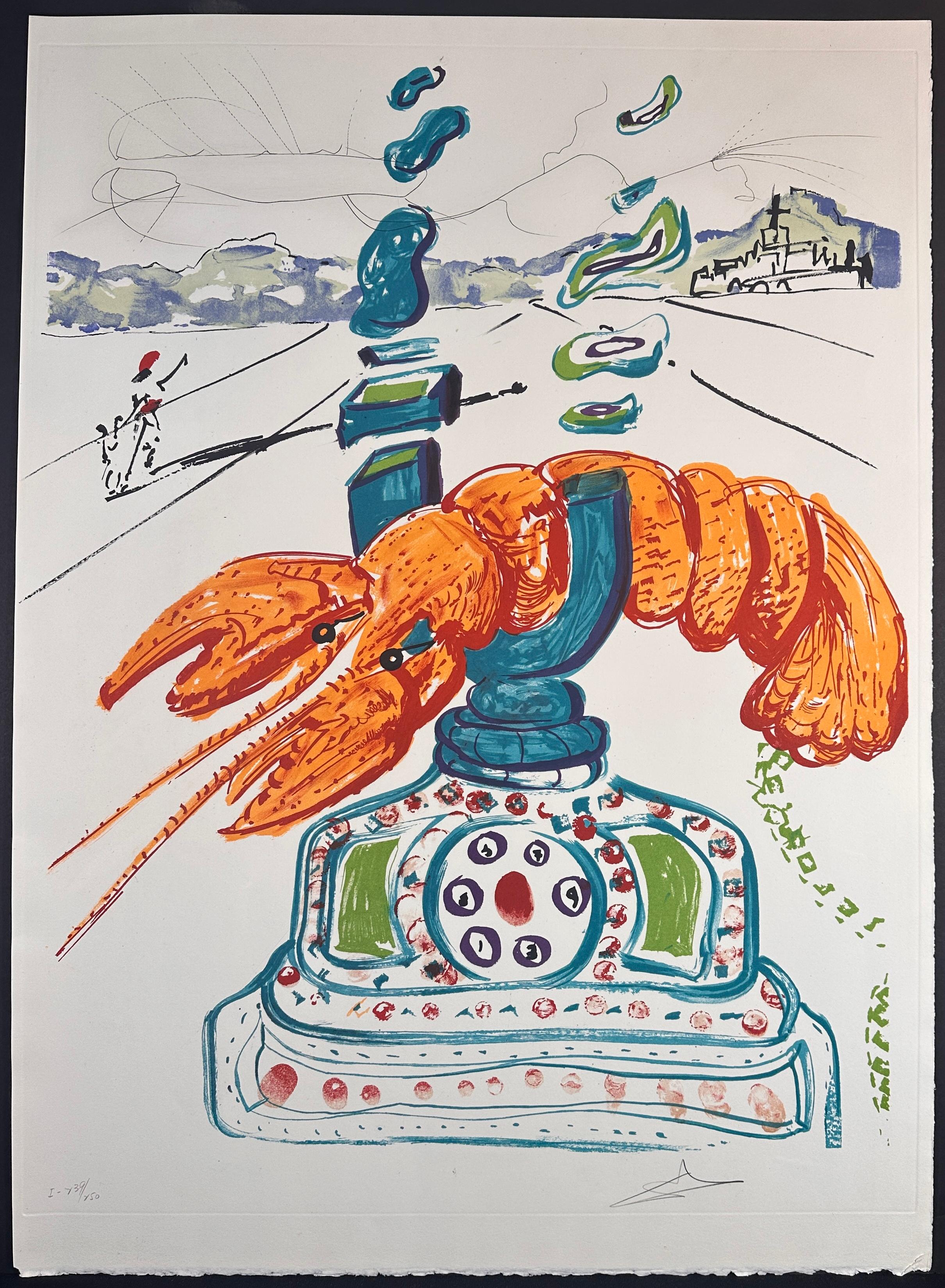 Salvador Dalí Print - Imaginations & Objects of The Future Cybernetic Lobster Telephone