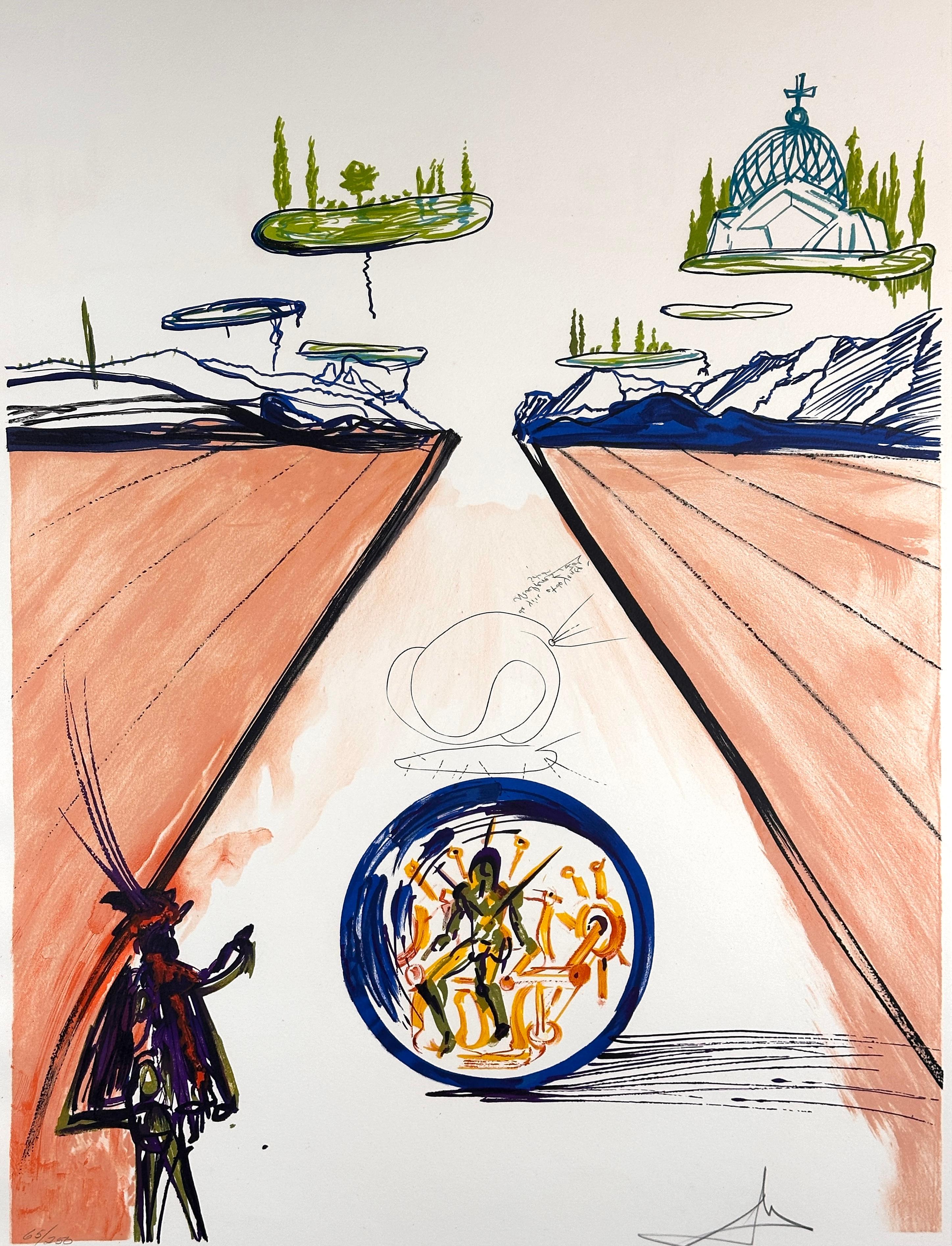 Imaginations & Objects of The Future Intra-Uterine Paradisiac Locomotion - Print by Salvador Dalí