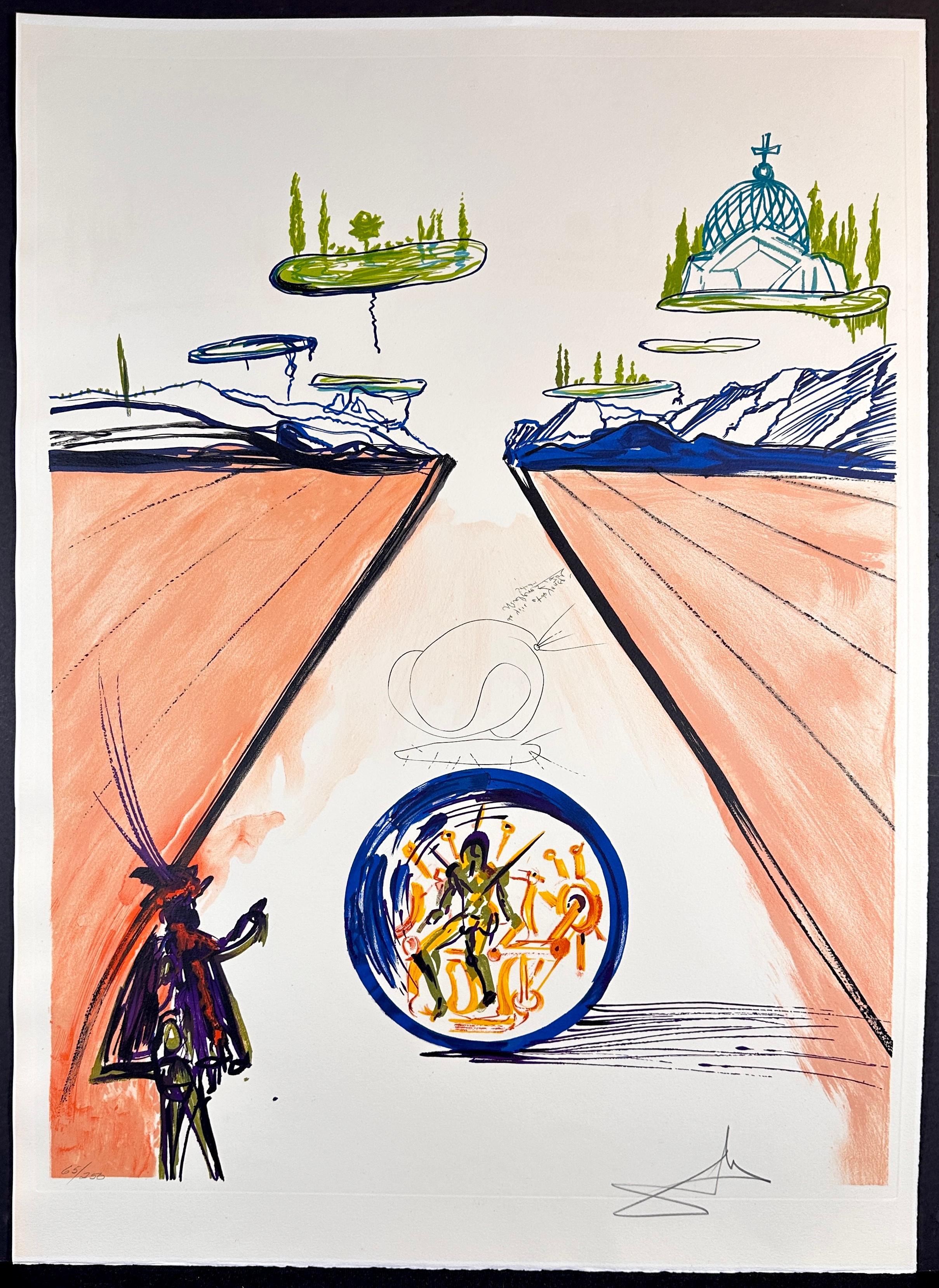 Salvador Dalí Print - Imaginations & Objects of The Future Intra-Uterine Paradisiac Locomotion