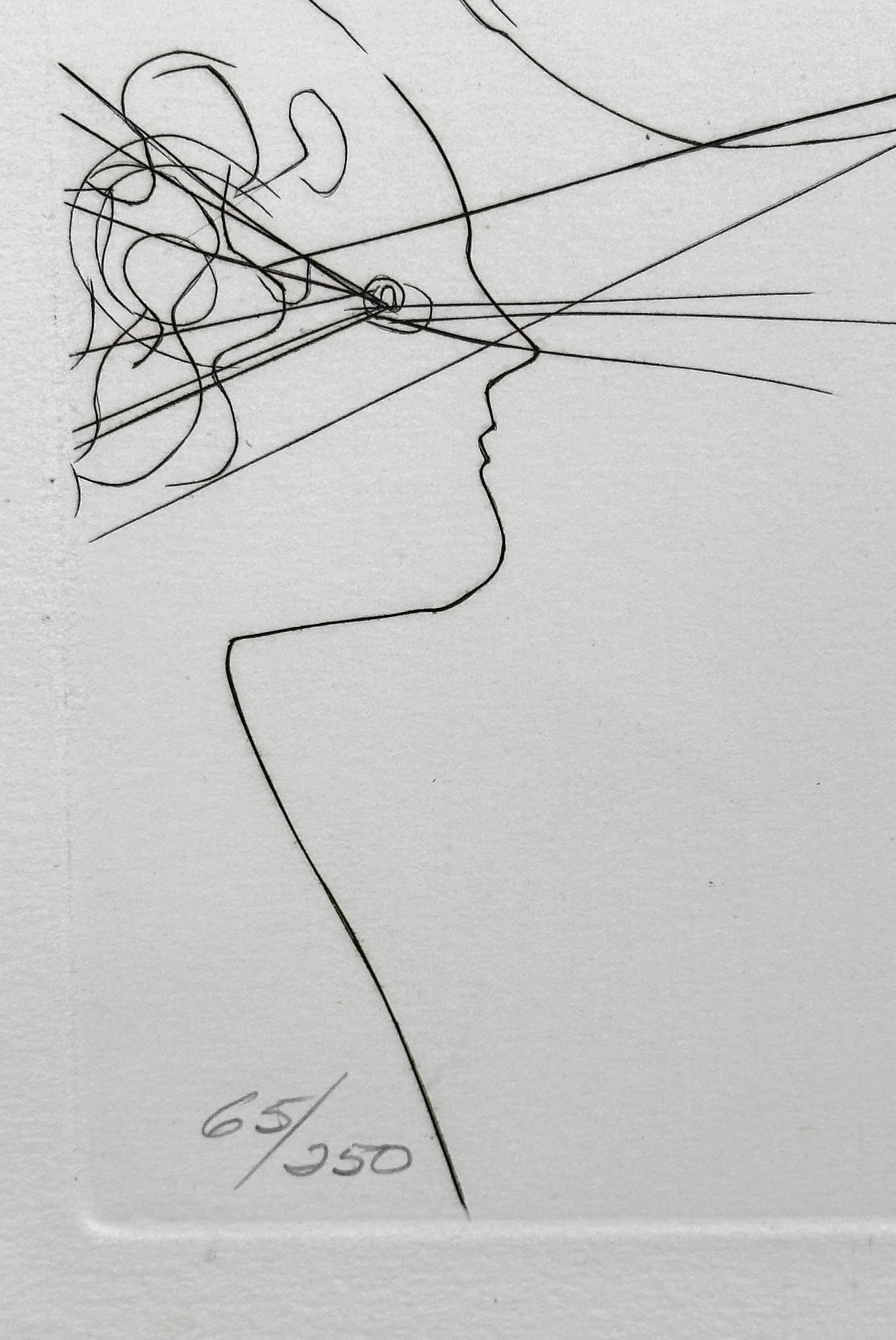 Imaginations & Objects of The Future Spectacles with Holograms & Computers - Beige Print by Salvador Dalí