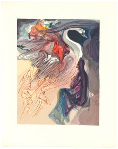 In the Heaven of Jupiter - Original Woodcut by Salvador Dalì - 1963