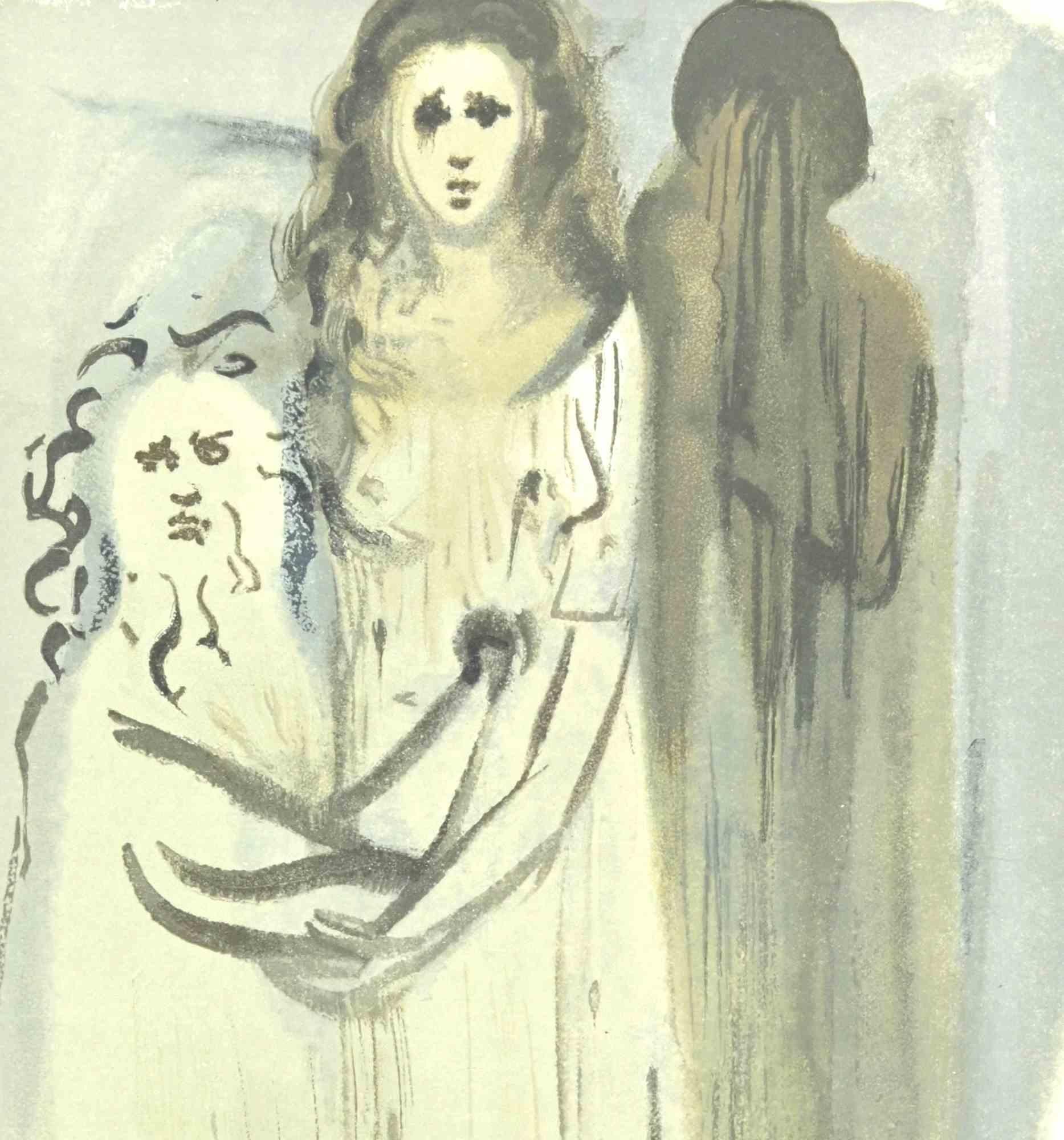 In the Stream of Anger - Woodcut  - 1963 - Surrealist Print by Salvador Dalí