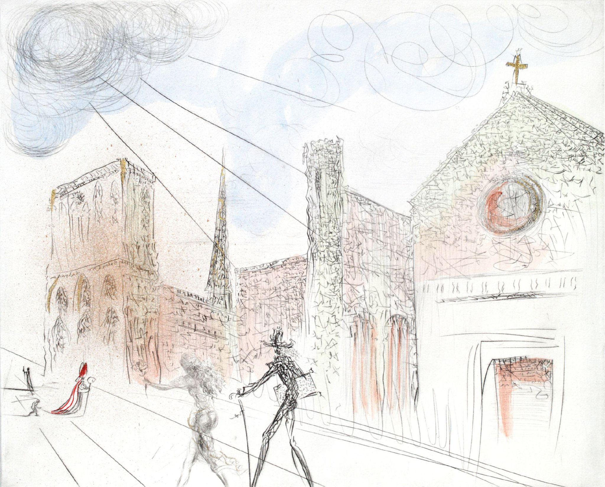 Individual Notre Dame - Print by Salvador Dalí