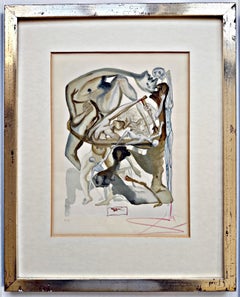 Inferno 11 Divine Comedy Dante Alighieri 1963, Hand Signed, Woodcut