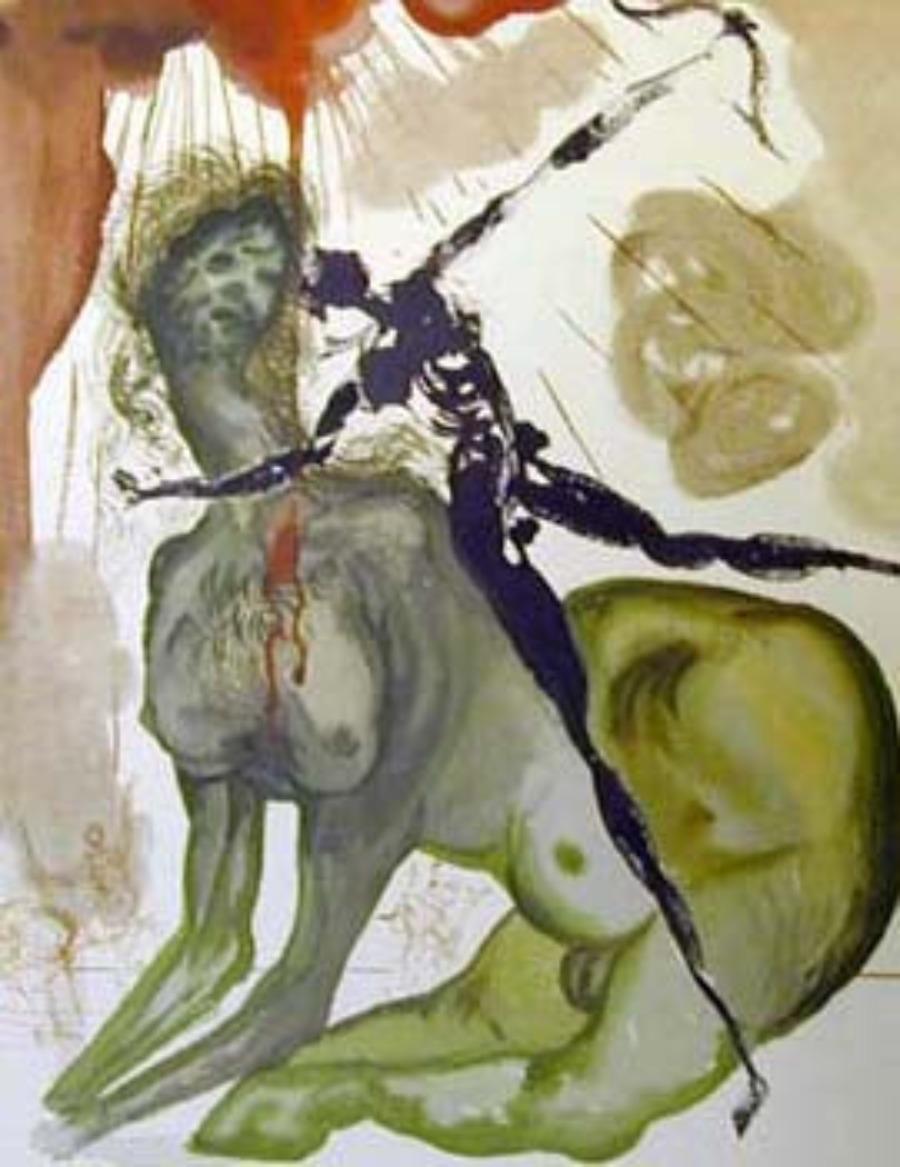 Salvador Dalí Figurative Print - Inferno: Canto 12 from The Divine Comedy