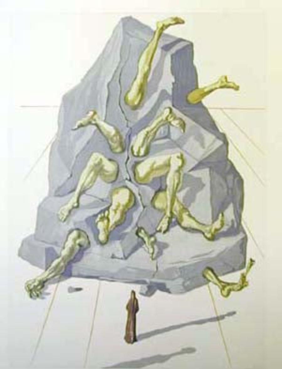 Salvador Dalí Figurative Print - Inferno: Canto 21 from The Divine Comedy