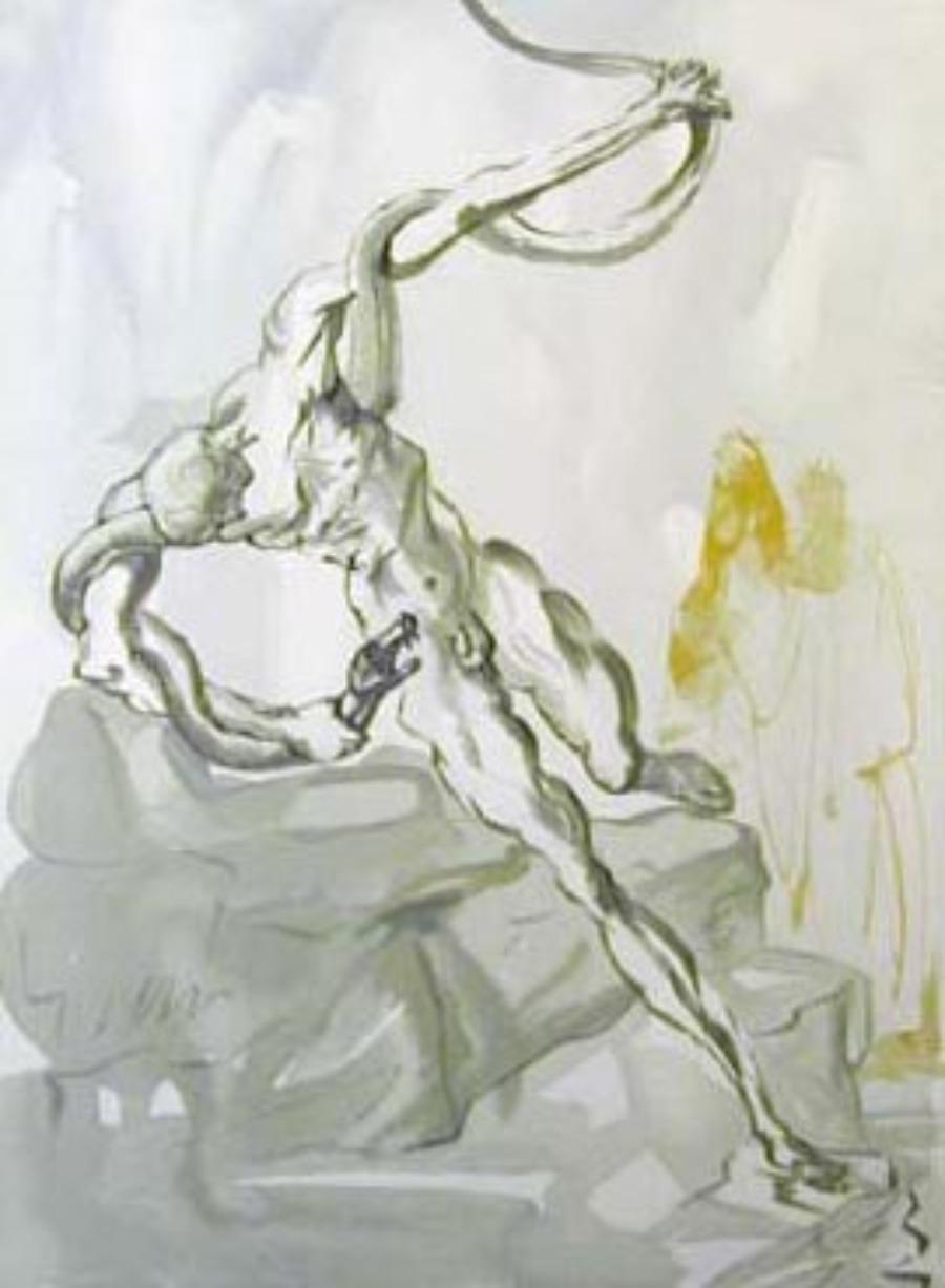 Figurative Print de Salvador Dalí - El Infierno: Canto 25 de La Divina Comedia