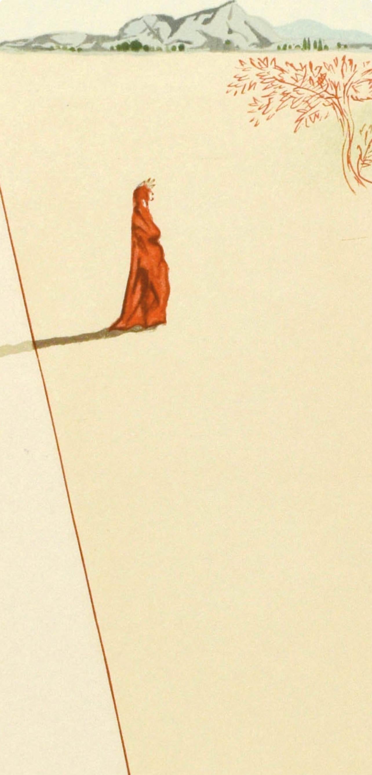 Inferno, Canto I (Field 189-200; M/L. 1039-1138), La Divina Commedia - White Landscape Print by Salvador Dalí