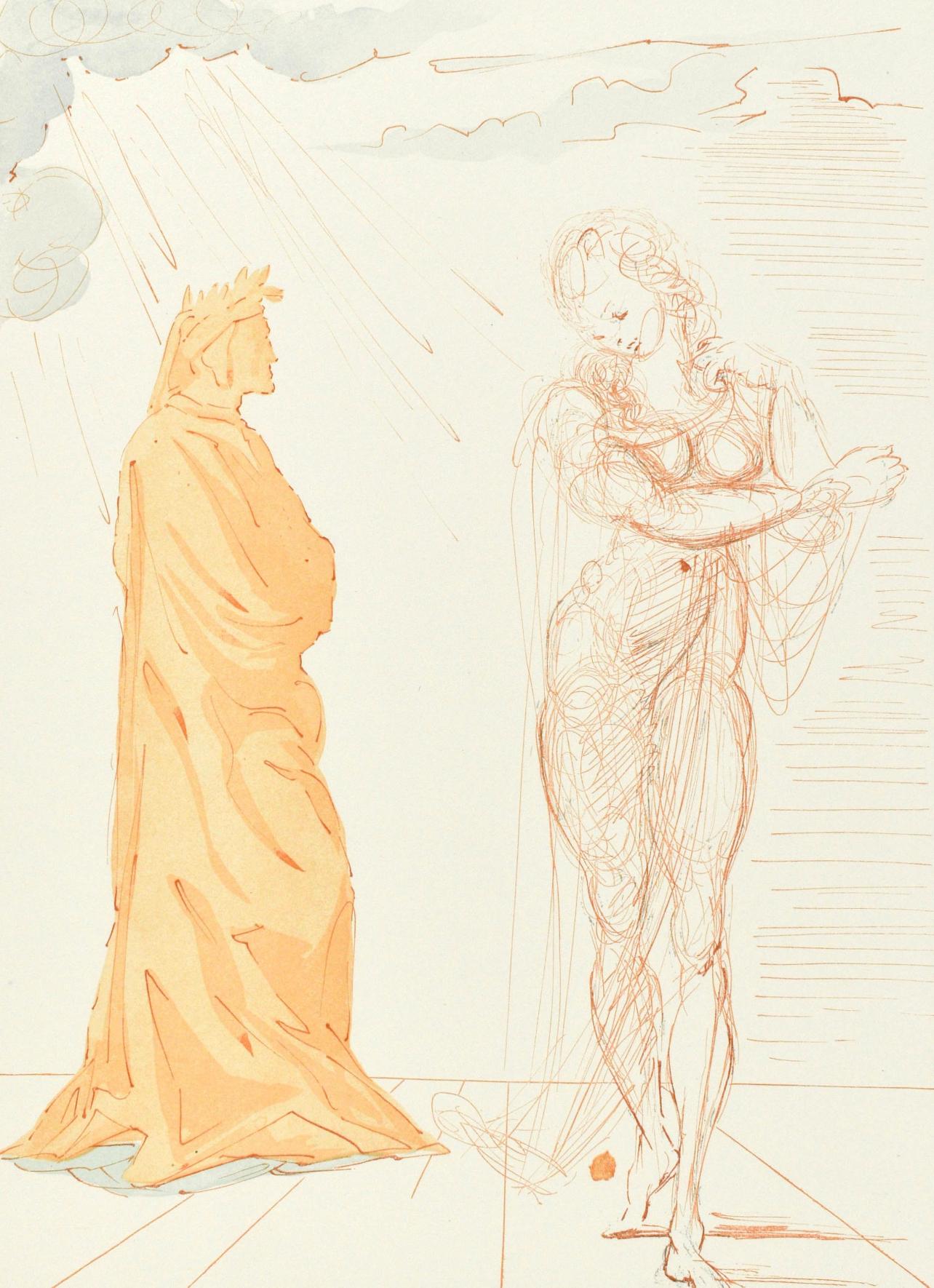 Salvador Dalí Figurative Print - Inferno, Canto II (Field 189-200; M/L. 1039-1138), La Divina Commedia