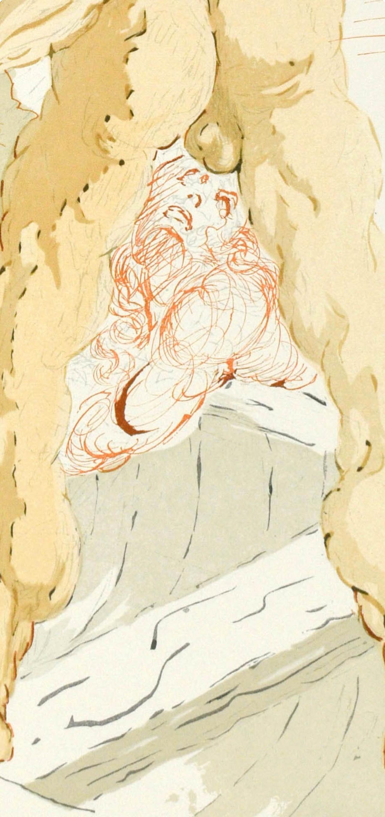 Inferno, Canto III (Campo 189-200; M/L. 1039-1138), La Divina Commedia - Figurative Print Bianco di Salvador Dalí