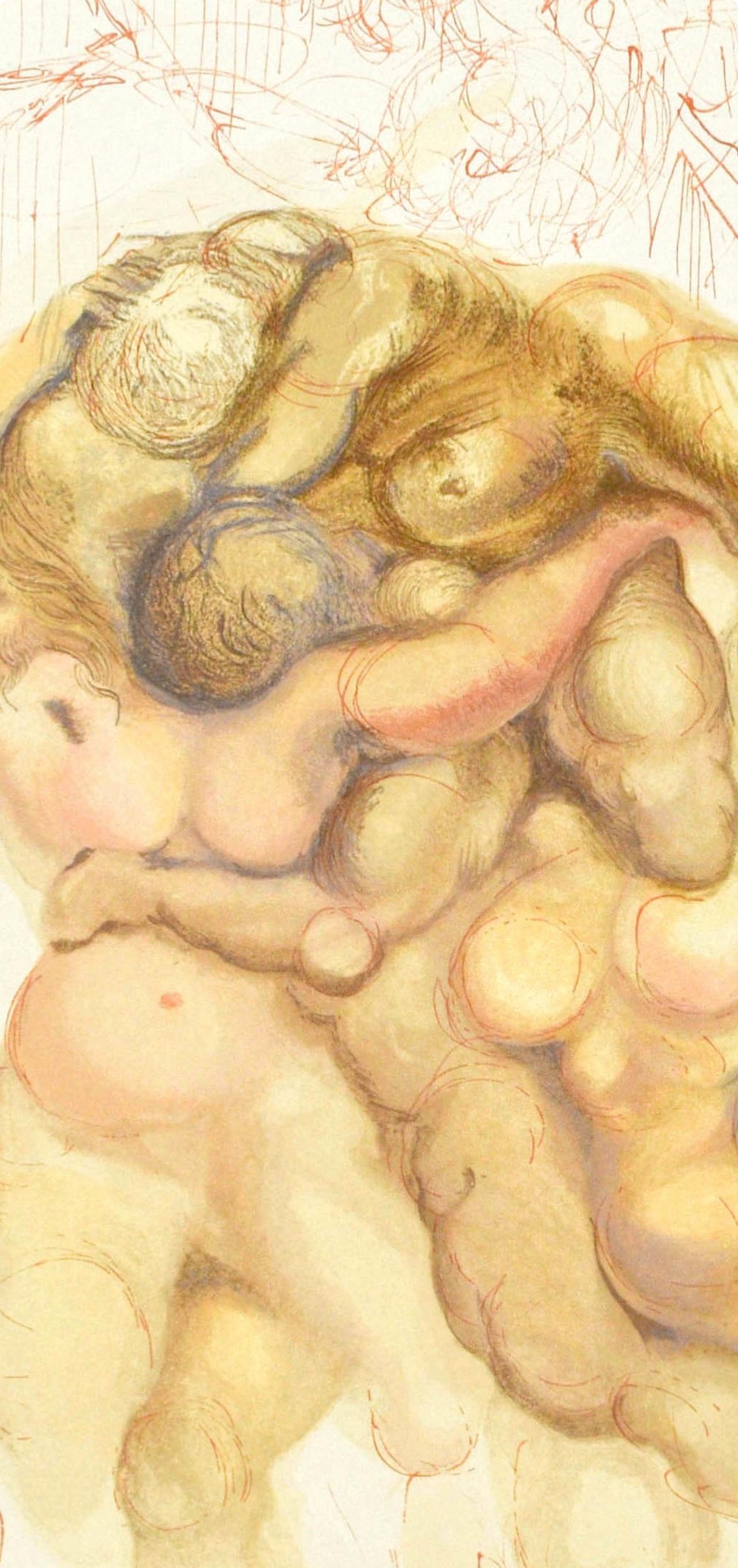 Inferno, Canto VIII (Field 189-200; M/L. 1039-1138), La Divina Commedia - White Landscape Print by Salvador Dalí