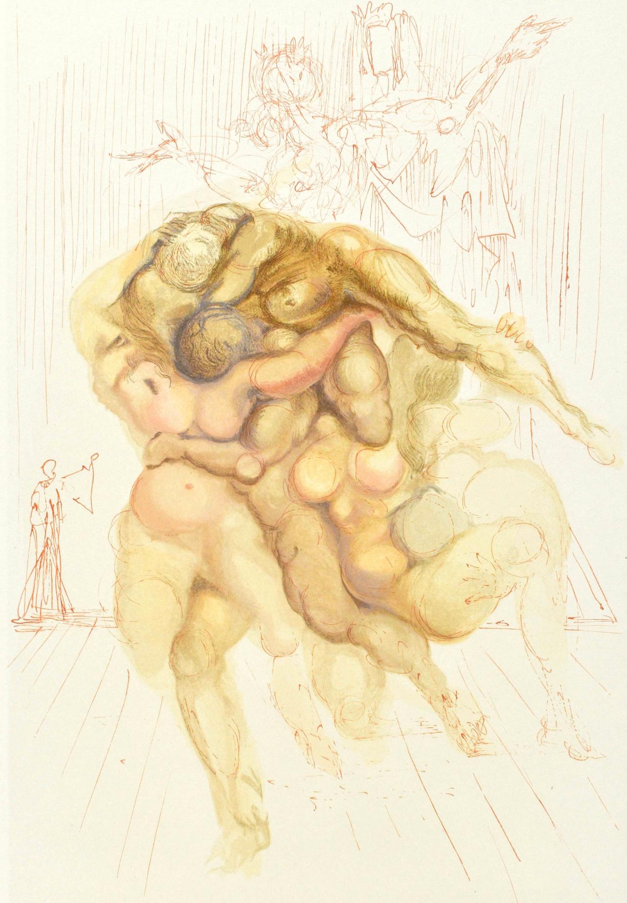 Salvador Dalí Landscape Print - Inferno, Canto VIII (Field 189-200; M/L. 1039-1138), La Divina Commedia