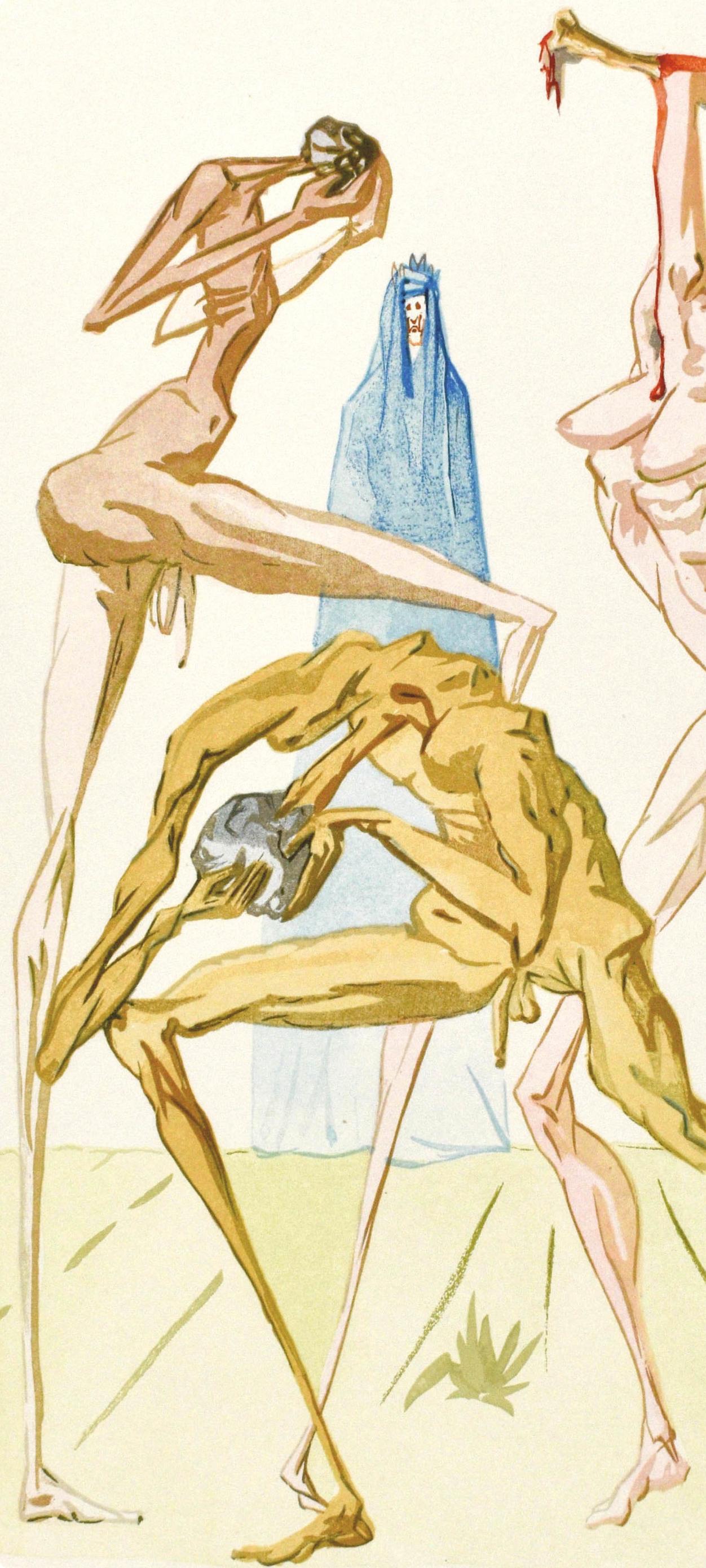 Inferno, Canto XIX (Field 189-200; M/L. 1039-1138), La Divina Commedia - Print by Salvador Dalí