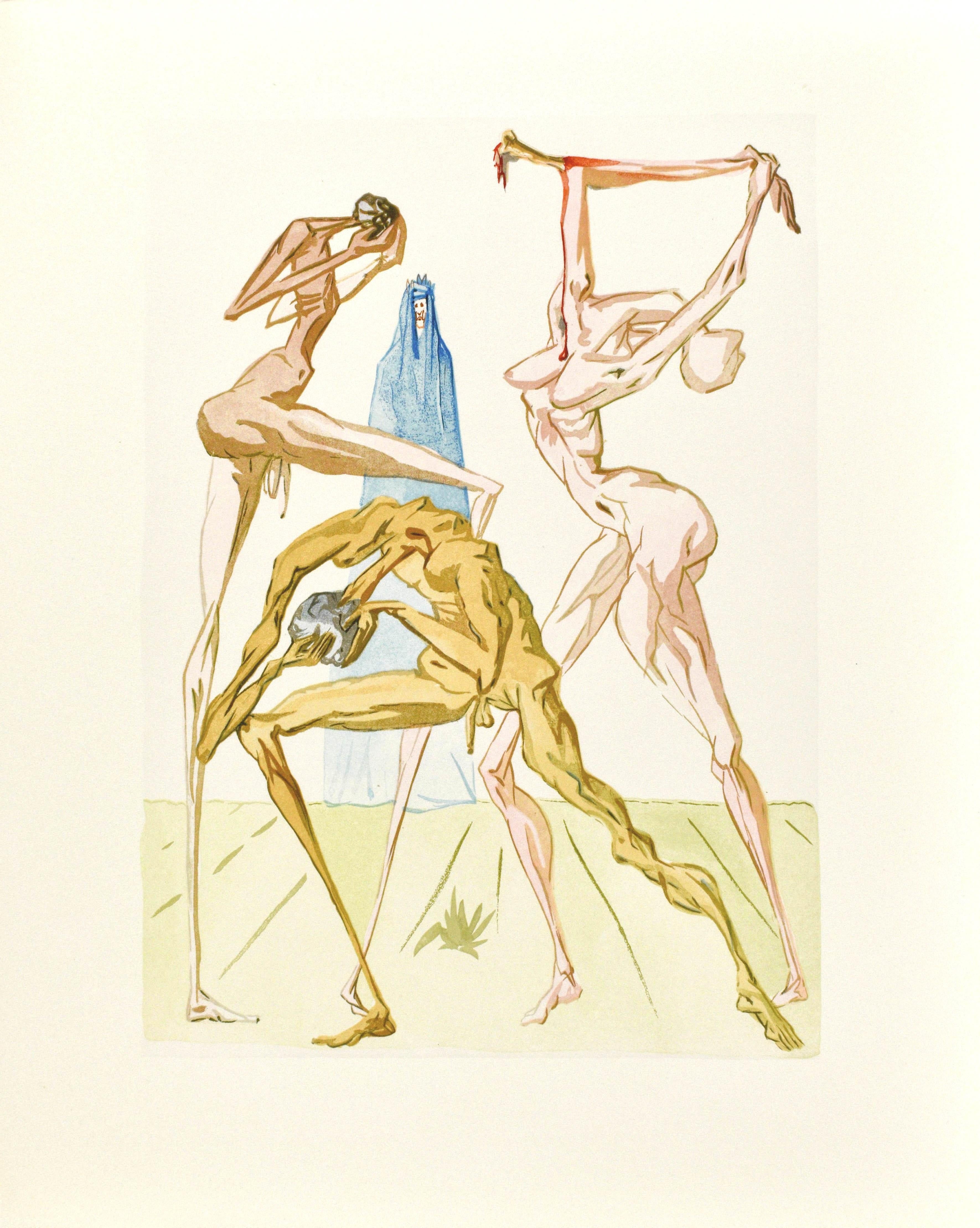 Woodcut in colors on vélin pur chiffon de Rives paper. Paper size: 13 x 10.375 inches. Inscription: Unsigned and unnumbered, as issued. Catalogue raisonné reference: Michler & Löpsinger 1039-1138; Field 189-200. Notes: From the folio, La Divina
