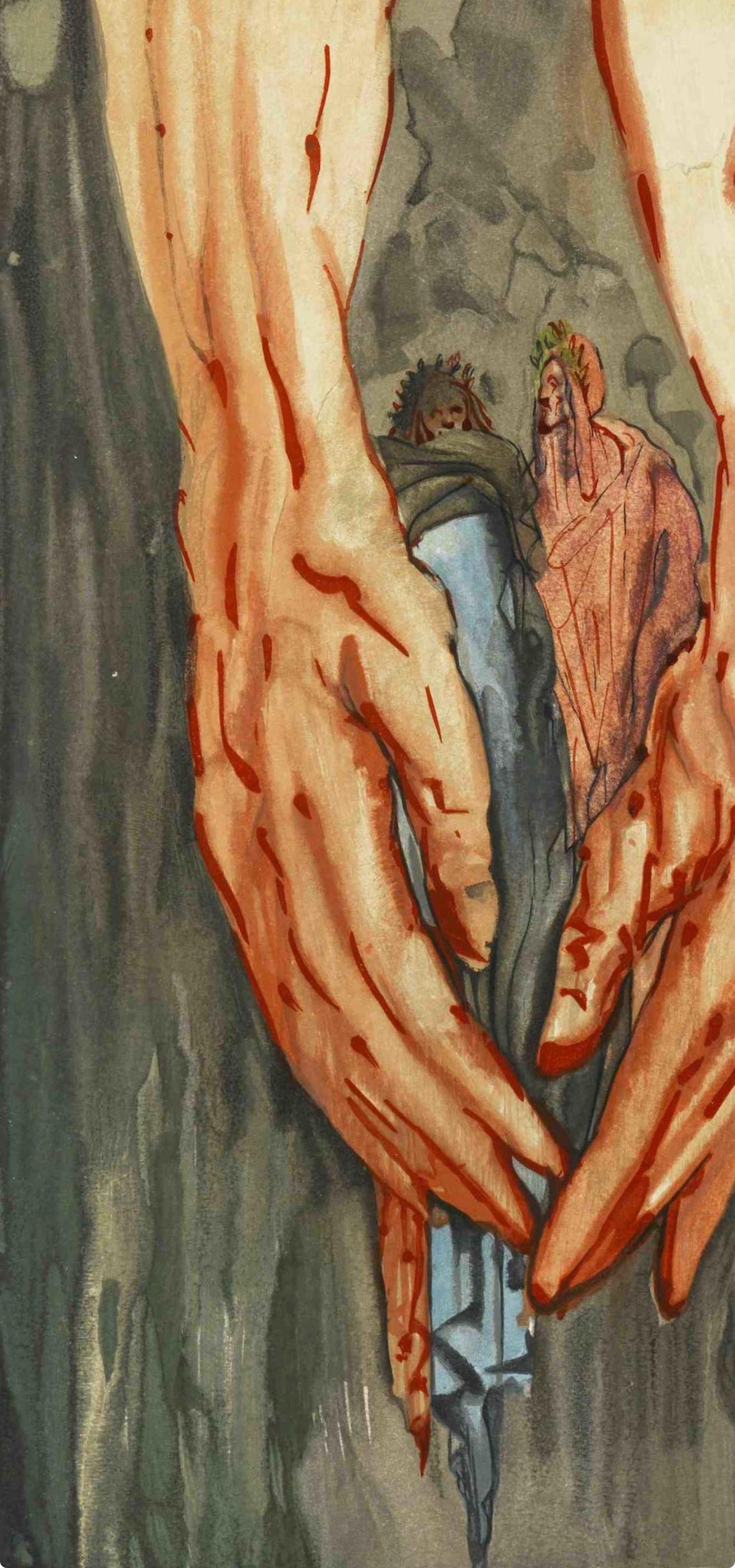 Inferno, Canto XVI (Field 189-200; M/L. 1039-1138), La Divina Commedia - Surrealist Print by Salvador Dalí