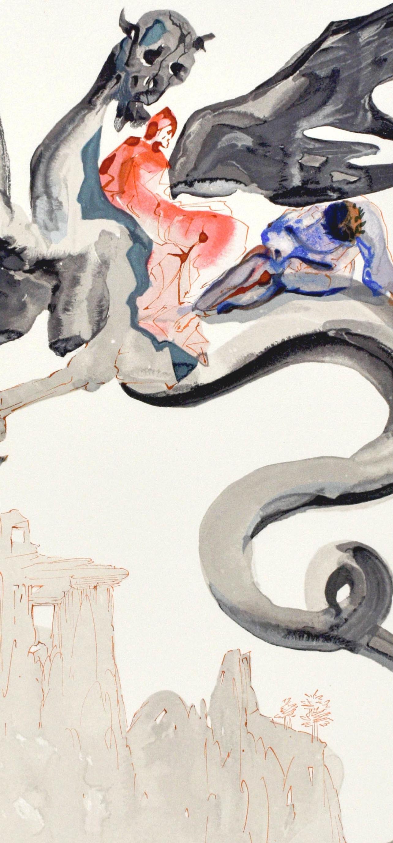 Inferno, Canto XVII (Field 189-200; M/L. 1039-1138), La Divina Commedia - Print by Salvador Dalí