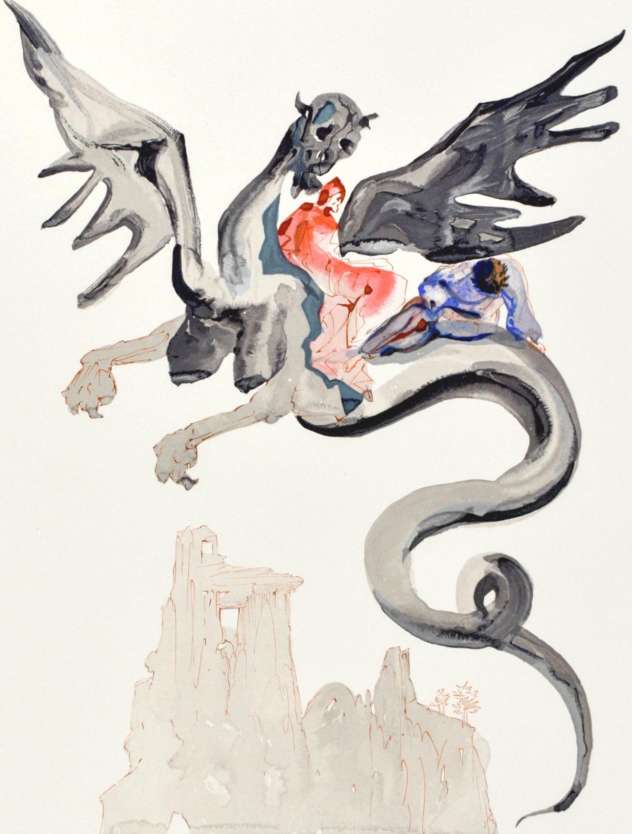 Salvador Dalí Figurative Print - Inferno, Canto XVII (Field 189-200; M/L. 1039-1138), La Divina Commedia