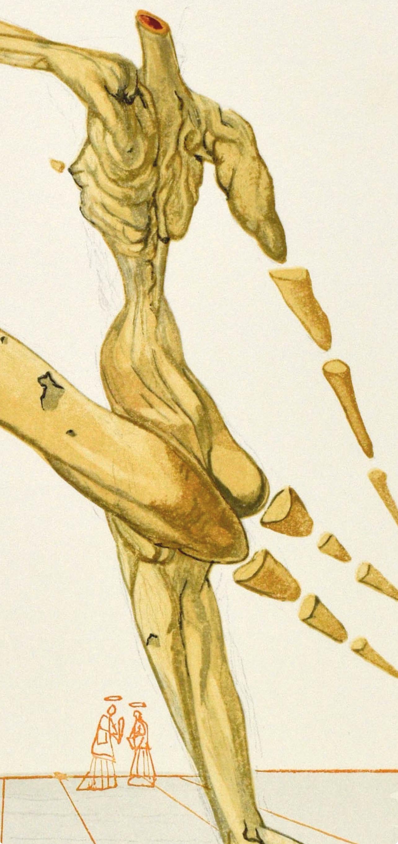 Inferno, Canto XXVIII (Field 189-200; M/L. 1039-1138), La Divina Commedia - Beige Landscape Print by Salvador Dalí