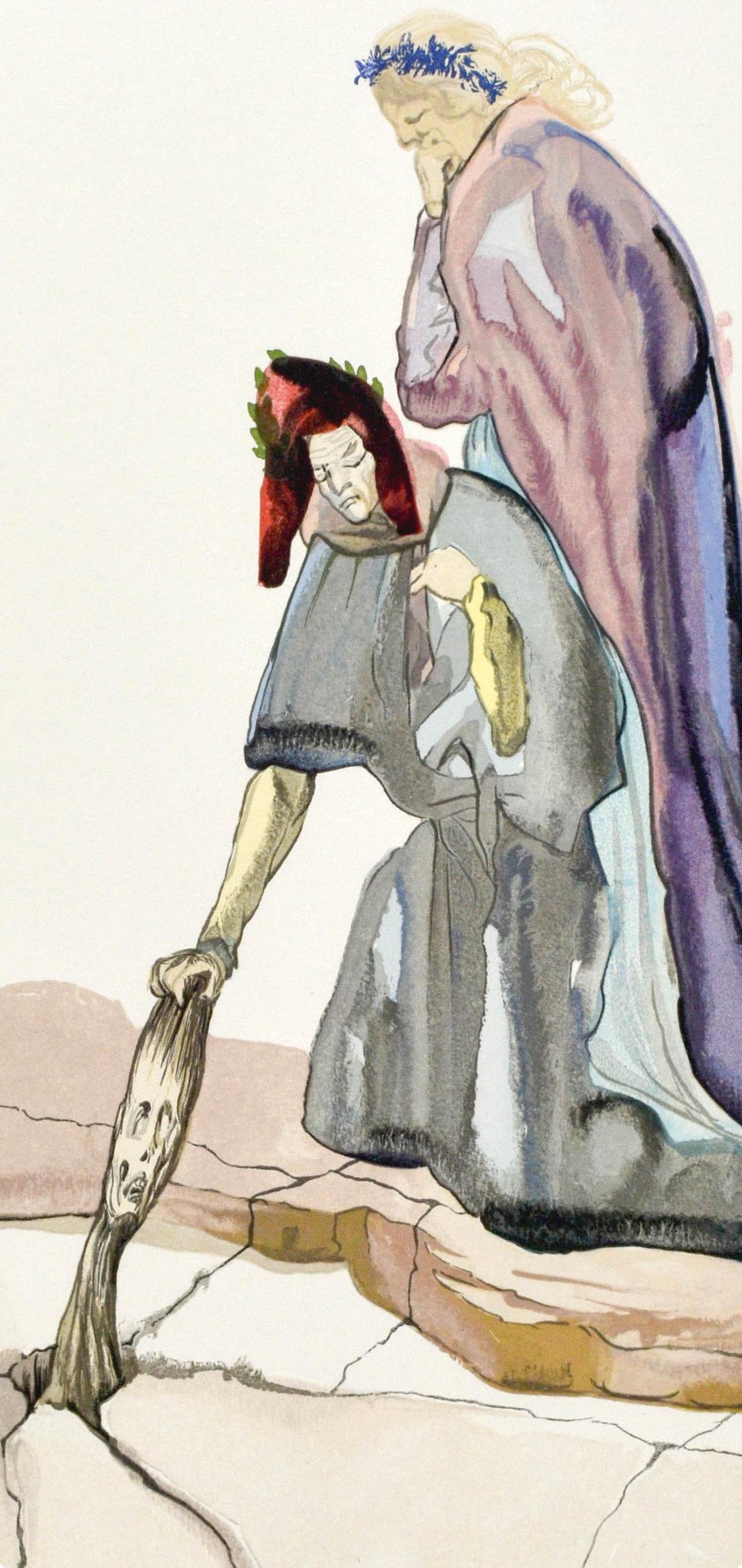 Inferno, Canto XXXII (Field 189-200; M/L. 1039-1138), La Divina Commedia - Surrealist Print by Salvador Dalí