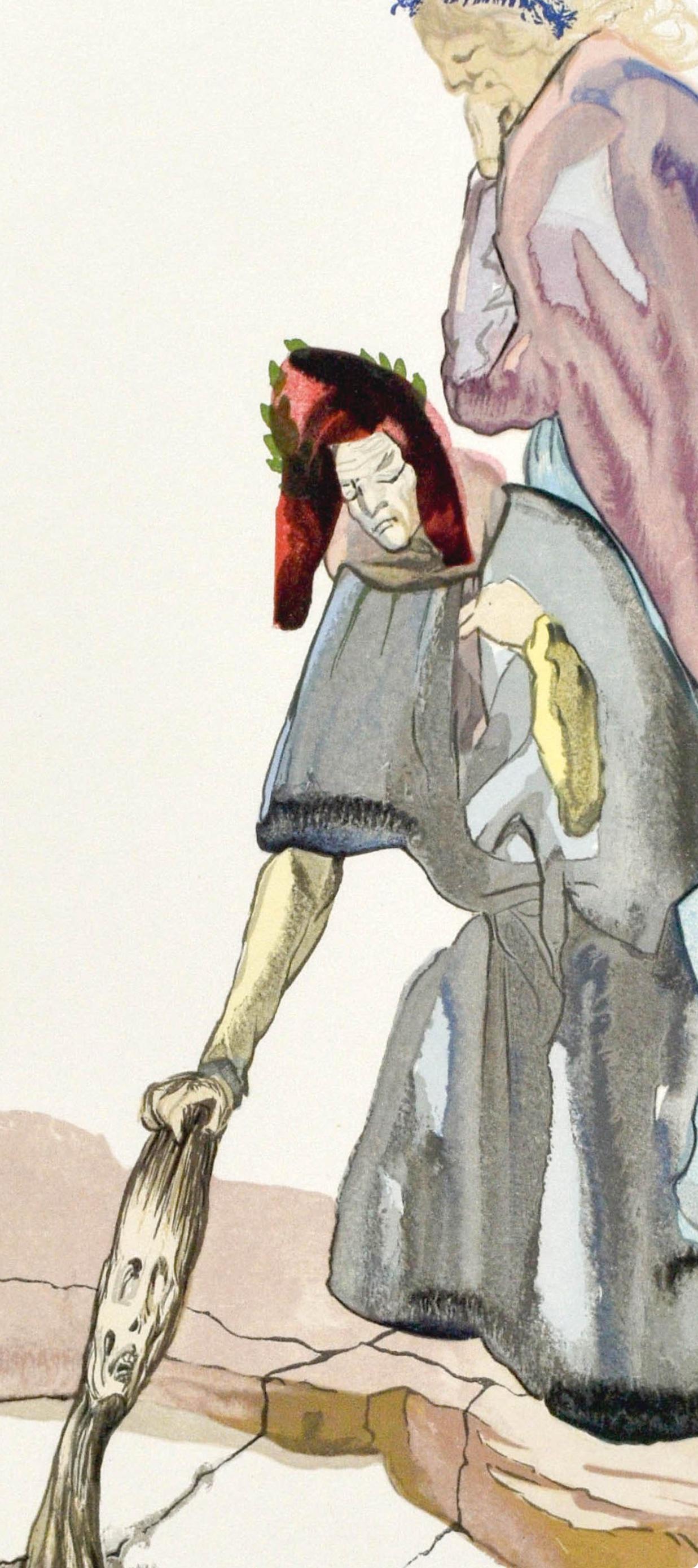Inferno, Canto XXXII (Field 189-200; M/L. 1039-1138), La Divina Commedia - Beige Figurative Print by Salvador Dalí