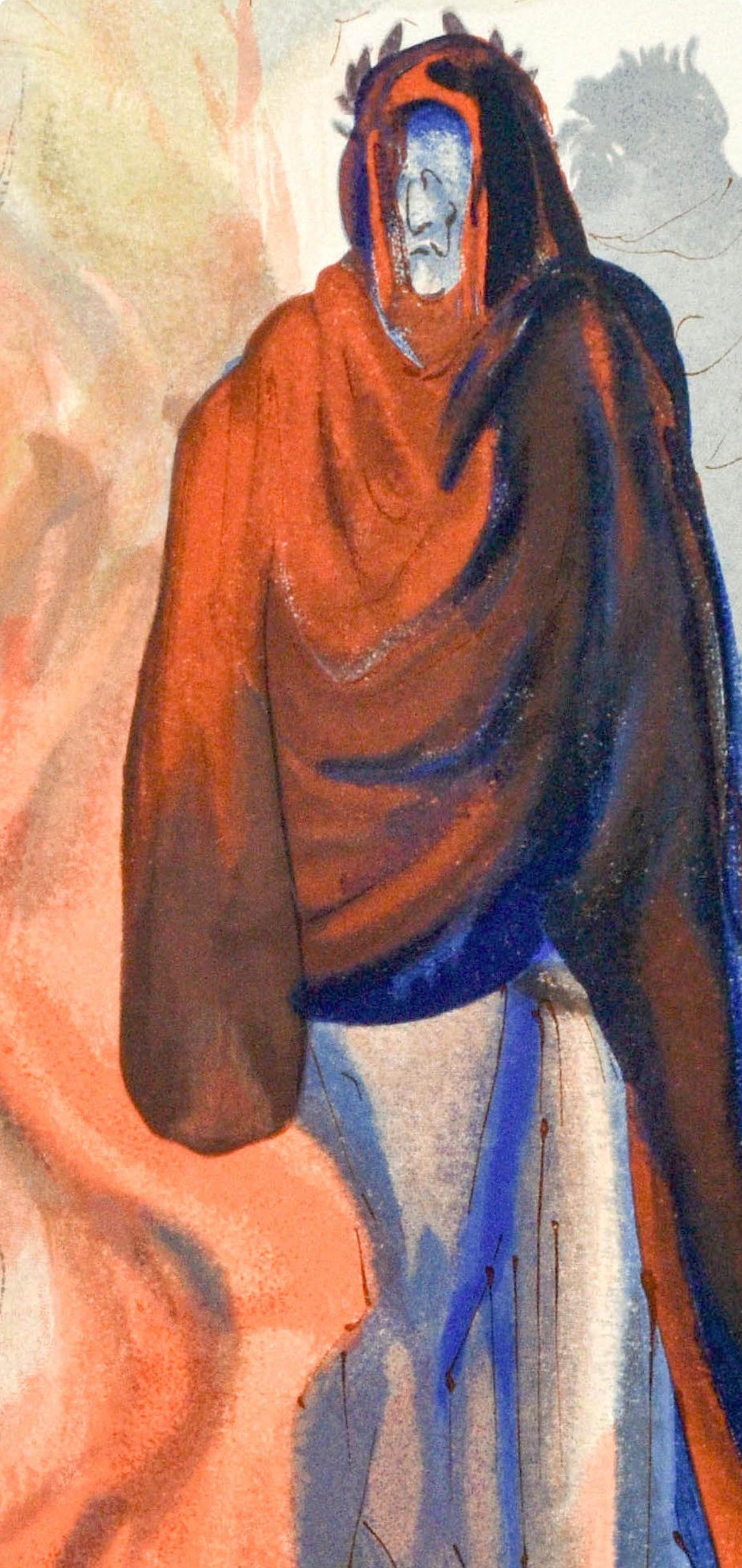 Inferno, Canto XXXIV (Field 189-200; M/L. 1039-1138), La Divina Commedia - Beige Figurative Print by Salvador Dalí